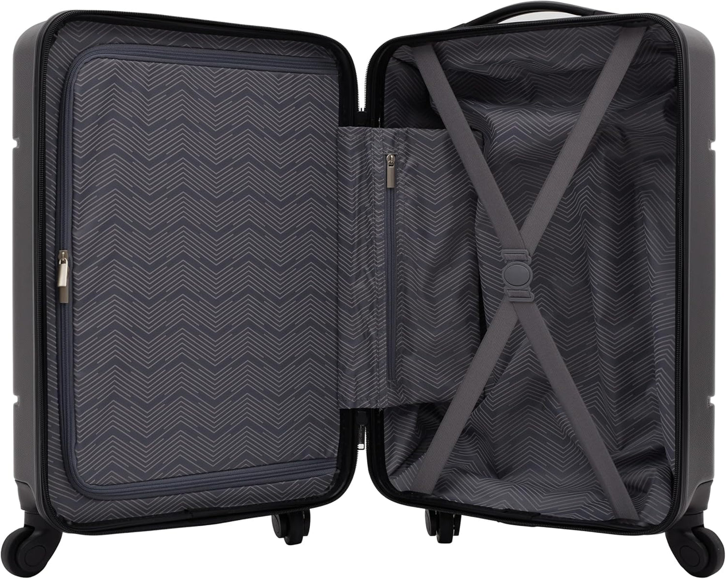 Travelers Club Skyline Spinner Luggage, Black, 20-Inch Carry-On