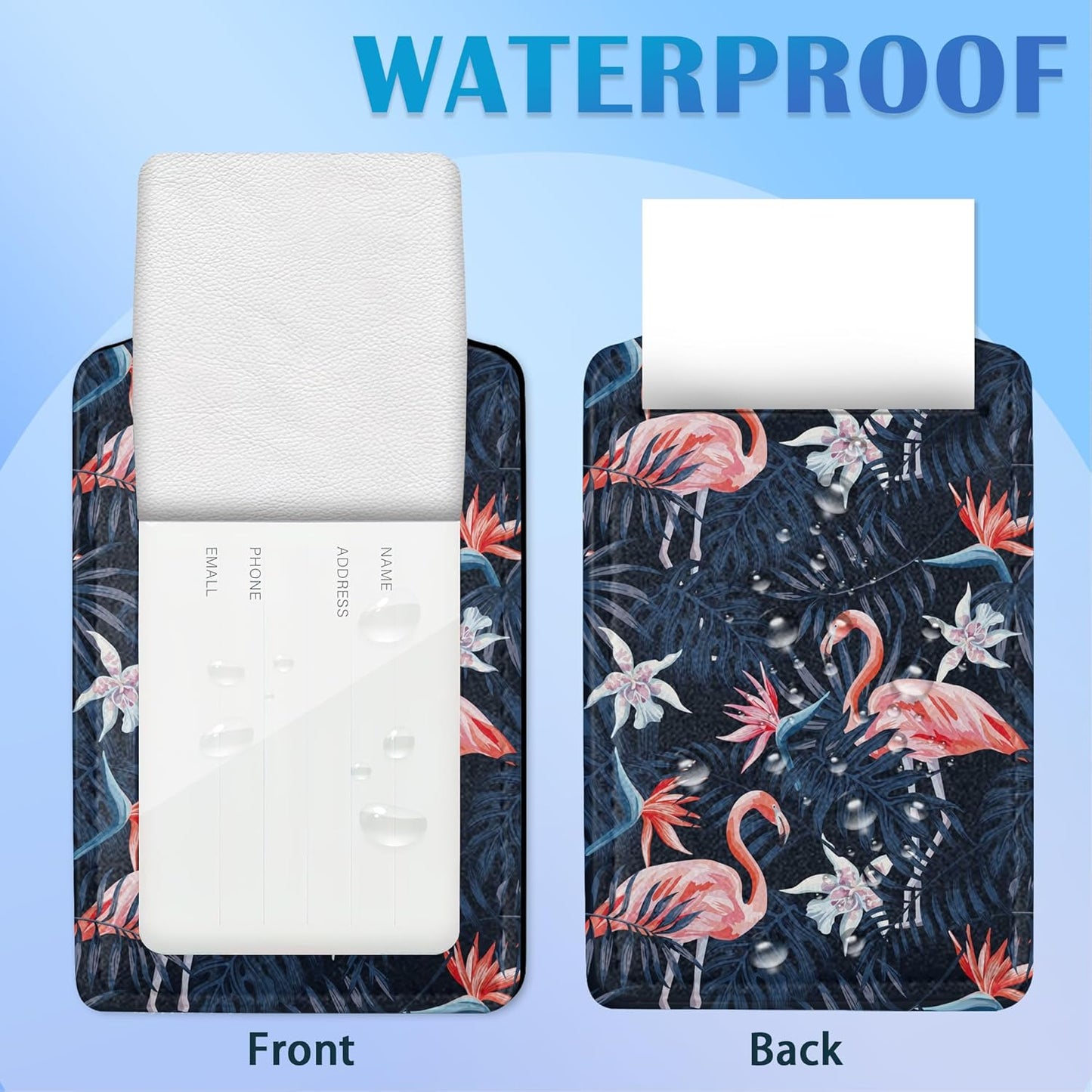 Pink Flamingos 2 Pack Luggage Tag for Suitcase, Cute Unique Leather Bag Tags Identifiers Privacy Cover ID Label with Durable Steel Loop for Women Men Kids Girls Travel