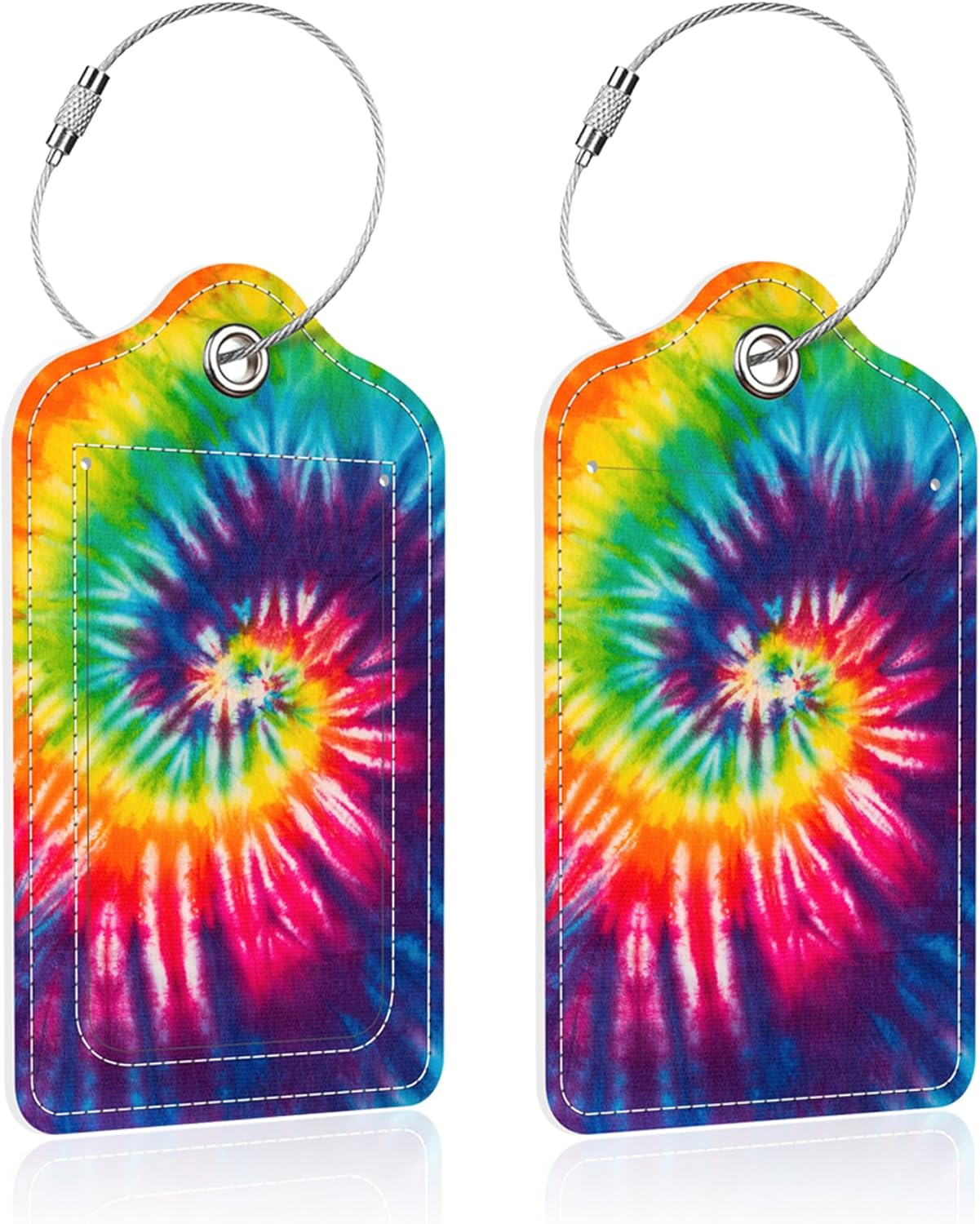2 Pack Luggage Tag for Suitcase,Abstract Swirl PU Leather Suitcase Tags Identifiers with Privacy Name Address Labels and Steel Loop for Women Men Travel