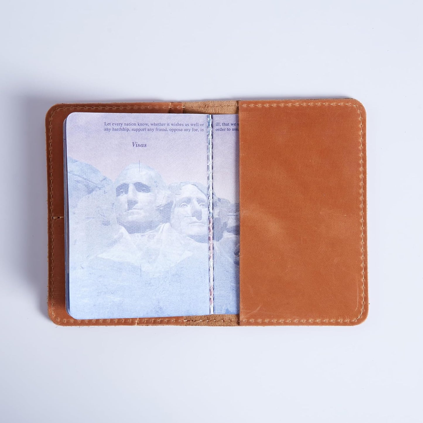 INCARNE US Passport Cover Clear - Travel Passport Wallet - Leather Passport Holder for Men Women Family with Card Slots & Note Compartmen - Sleeve Protector - Genuine Leather - Vintage Cognac