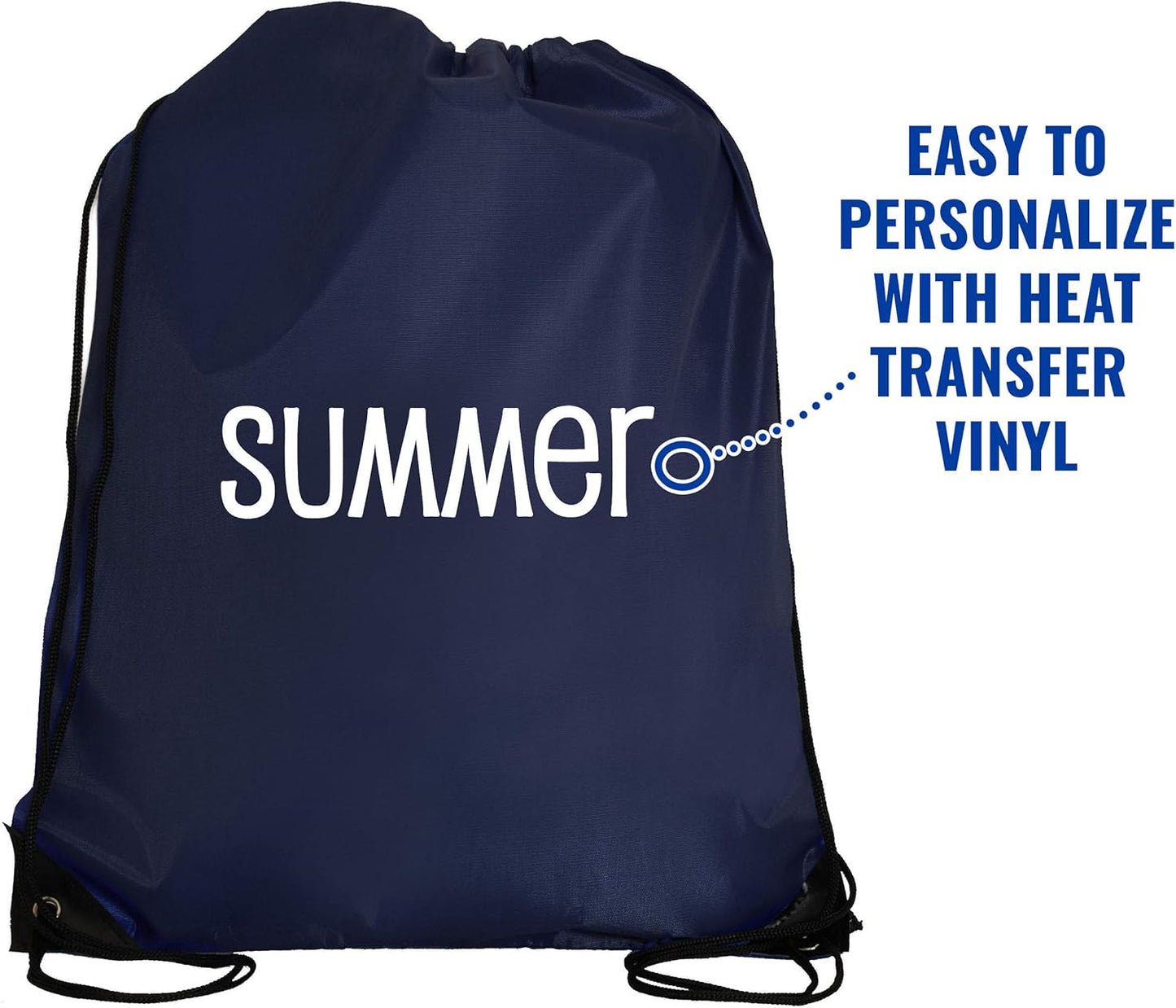 Threadart Drawstring Backpacks - Pack of 10 - Navy | Sports Cinch Sack String Backpack | For Gym, Storage, & Travel | Large 15" x 18.5" Size