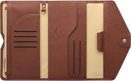ZOPPEN Mulit-purpose Rfid Blocking Passport Holder Travel Wallet (Ver.4) Passport and Vaccine Card Holder ComboTri-fold Document Organizer Travel Essentials