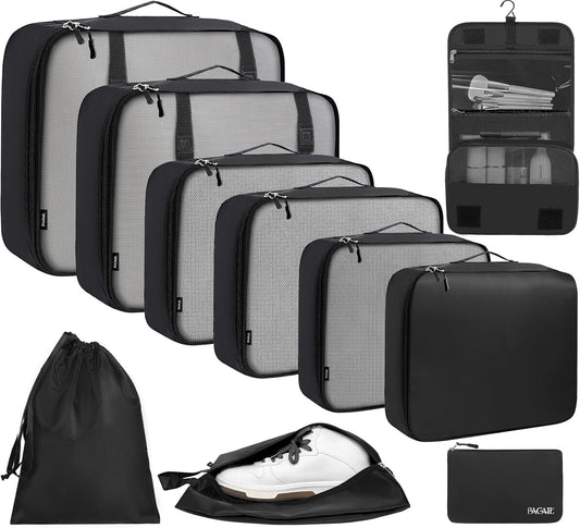 BAGAIL 6 Set/8 Set/10 Set Packing Cubes Various Sizes Packing Organizer for Travel Accessories Luggage Carry On Suitcase