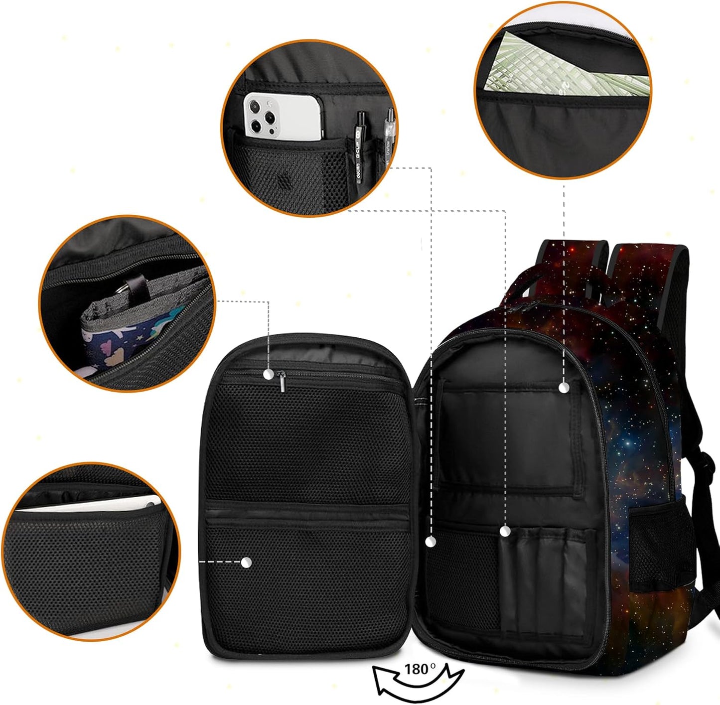 Game Backpack Set for Boys, Gaming Backpack 3 Pack, Boys Lunch Box, and Pencil Bag for Kids, 17"