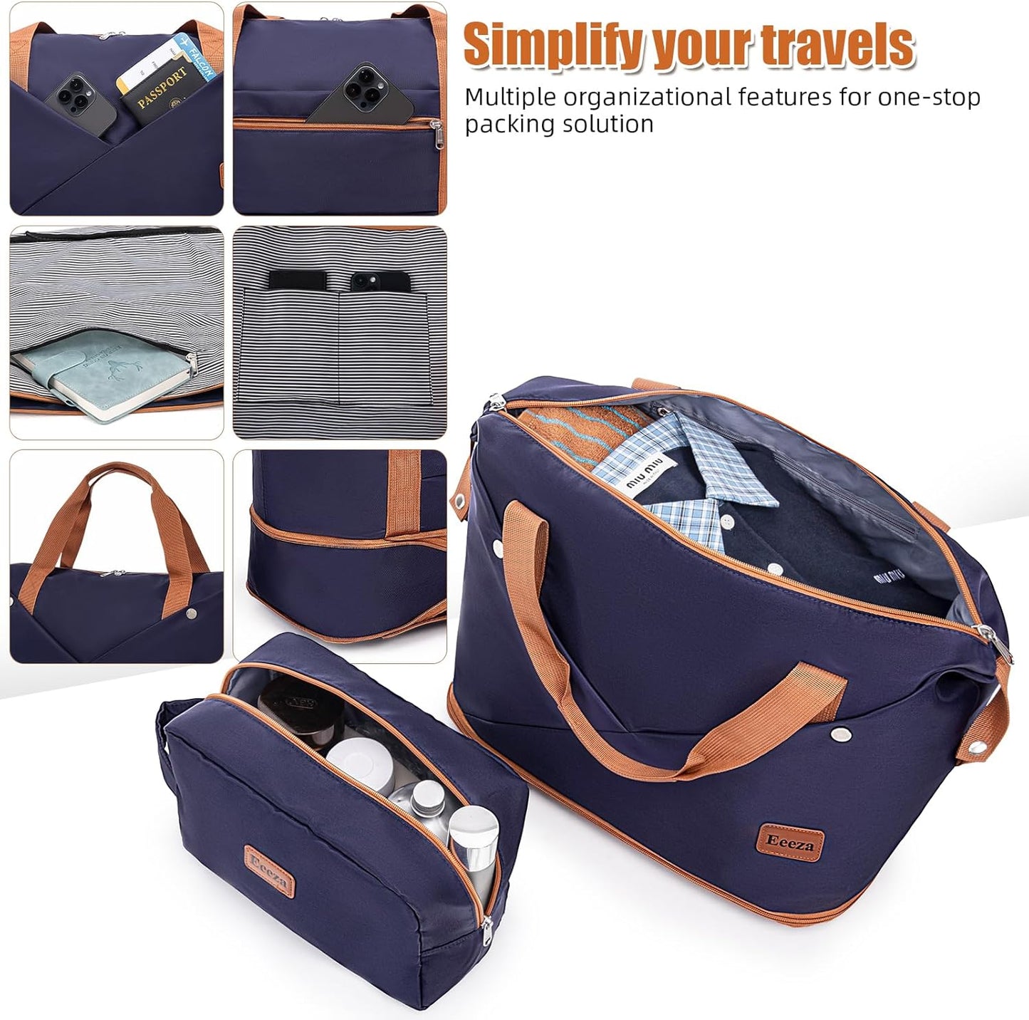 Carry on Luggage Sets 22x14x9 Airline Approved Durable Travel Luggage Suitcases with Wheels,ABS Hard Case Suitcases with Spinner Wheels,(Purple,3 Piece Sets(20"/DB/TB))