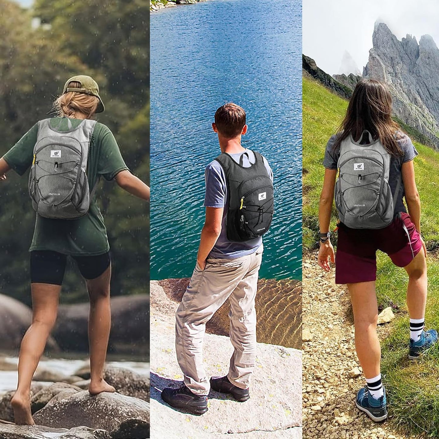 SKYSPER 15L/20L Foldable Hiking Backpack Lightweight Packable Travel Daypack with Chest Strap Small