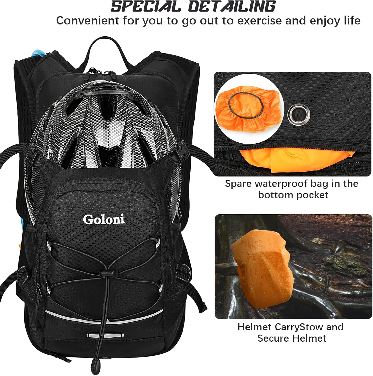 Hydration Backpack,Lightweight Hiking Backpack with 2L Water Bladder,Water Backpack for Biking