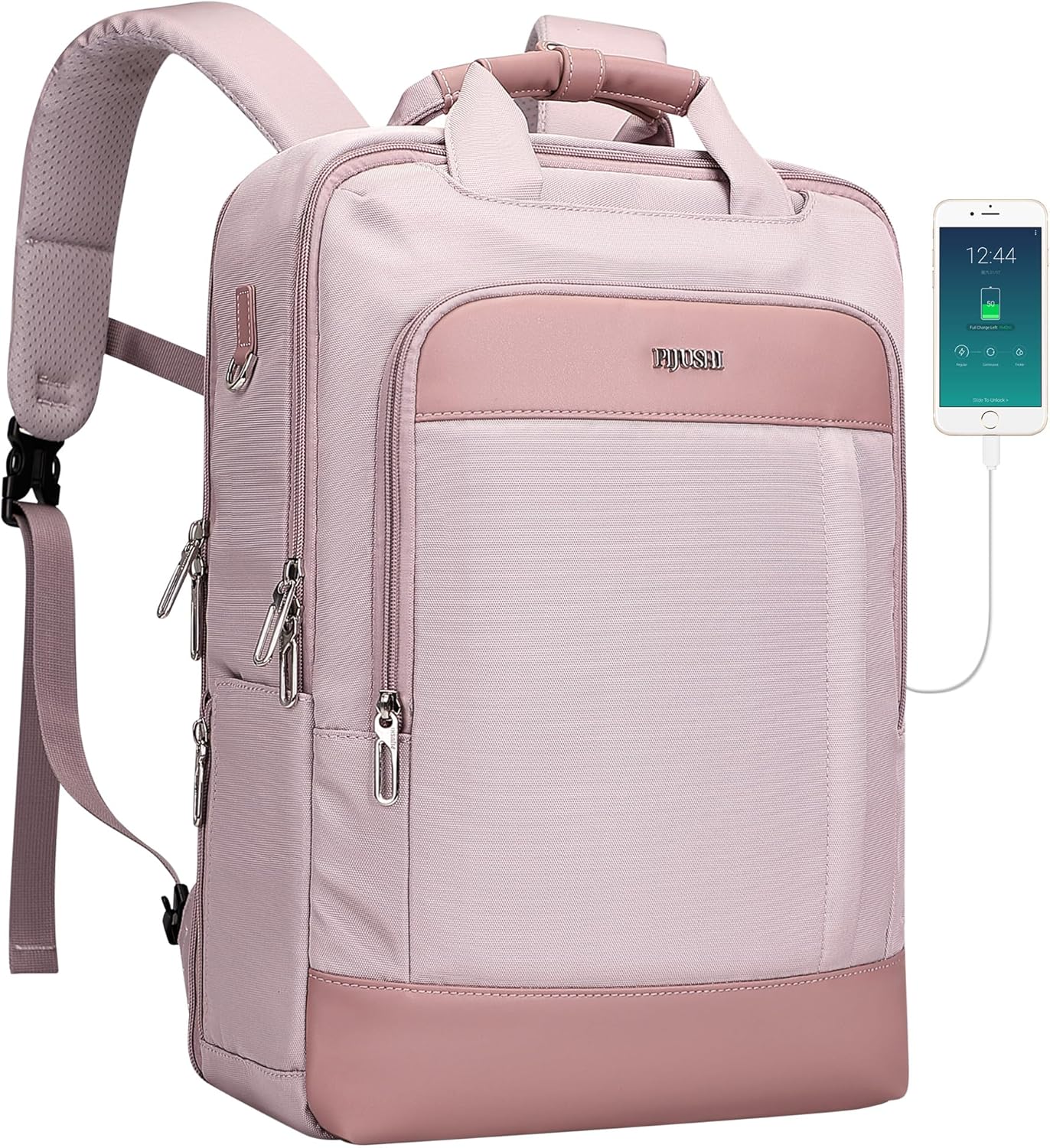 PIJUSHI Laptop Backpack for Women Men Personal Item Travel Backpack Convertible Carry on Bag Flight Approved(PE042 Ashen Purple)