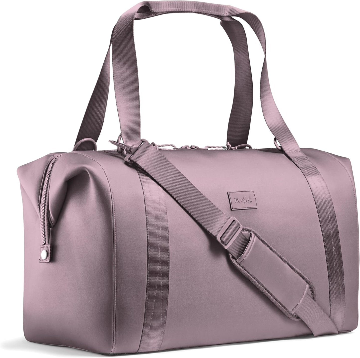 Fit & Fresh Premium Neoprene Weekender Bag With Trolley Sleeve - Large Overnight, Carry-on, Duffel, Gym, and Hospital Bag for Labor & Delivery