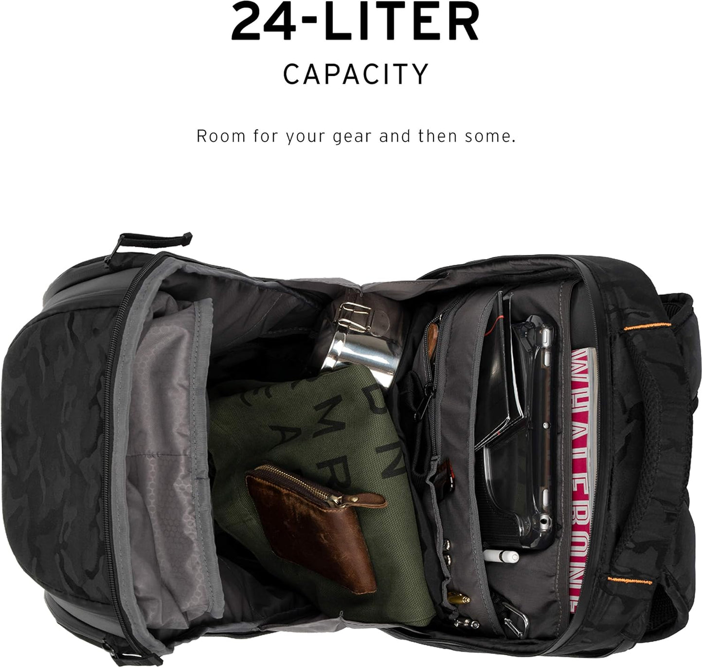 URBAN ARMOR GEAR UAG 24-Liter Backpack Lightweight Tough Weather Resistant Laptop Backpack, fits up to 16-inch, Standard Issue Black Midnight Camo