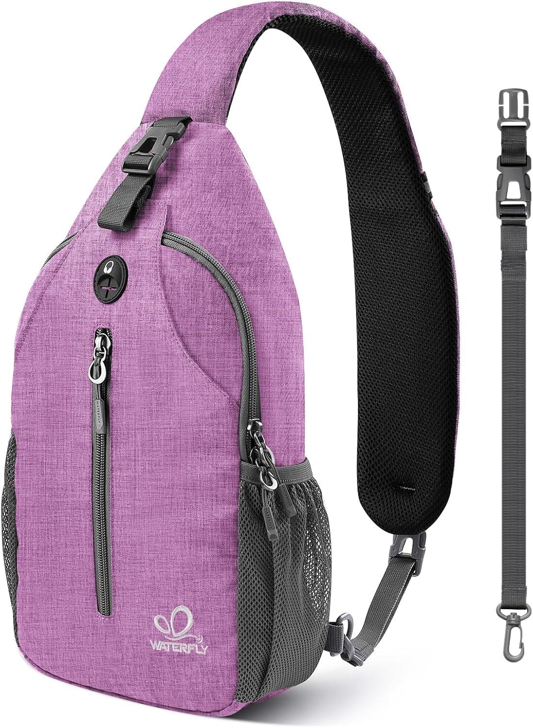 WATERFLY Small Hiking Sling Bag: Crossbody Sling Backpack Chest Bag Daypack for Men Women with Skin-Friendly Shoulder Strap
