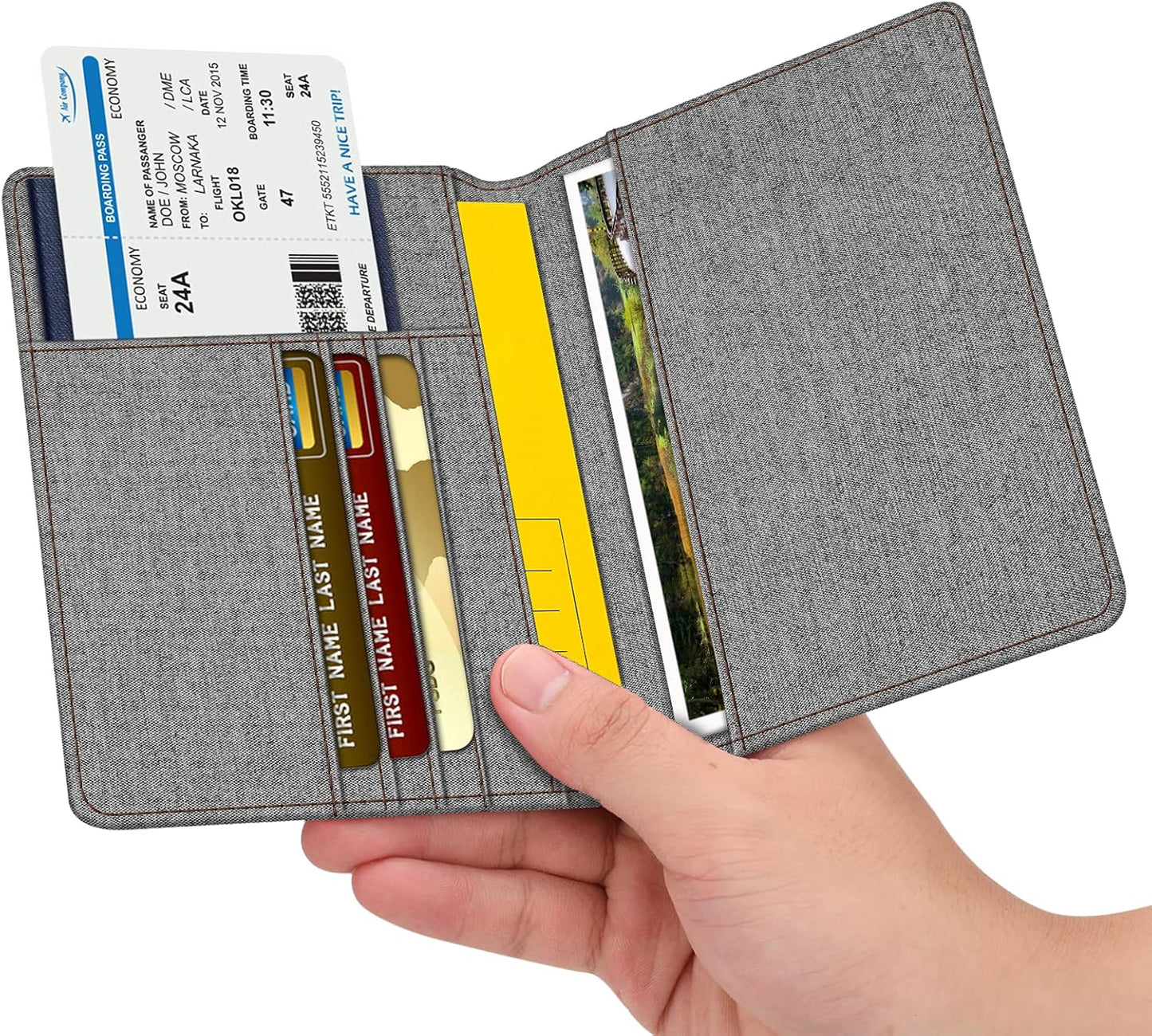 FINTIE Passport Holder, Slim Travel Wallet RFID Blocking Card Case Cover Passport Cover Protector Essentials with Credit Card Slots for Women/Men