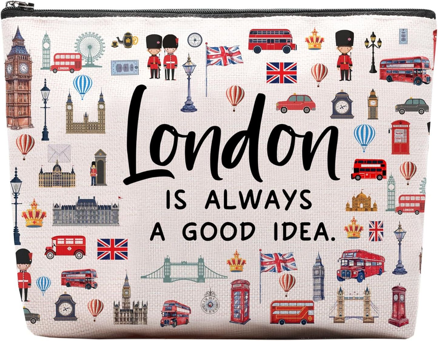London Lover Souvenirs Gifts: Themed Travel Organizer for Women, Friends - Zipper Pouch Accessories Bag