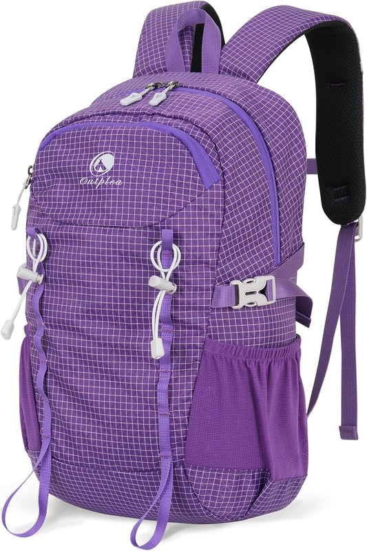 20L Small Waterproof Hiking Backpack Men Women, Lightweight Small Travel Backpack for Outdoor, Purple