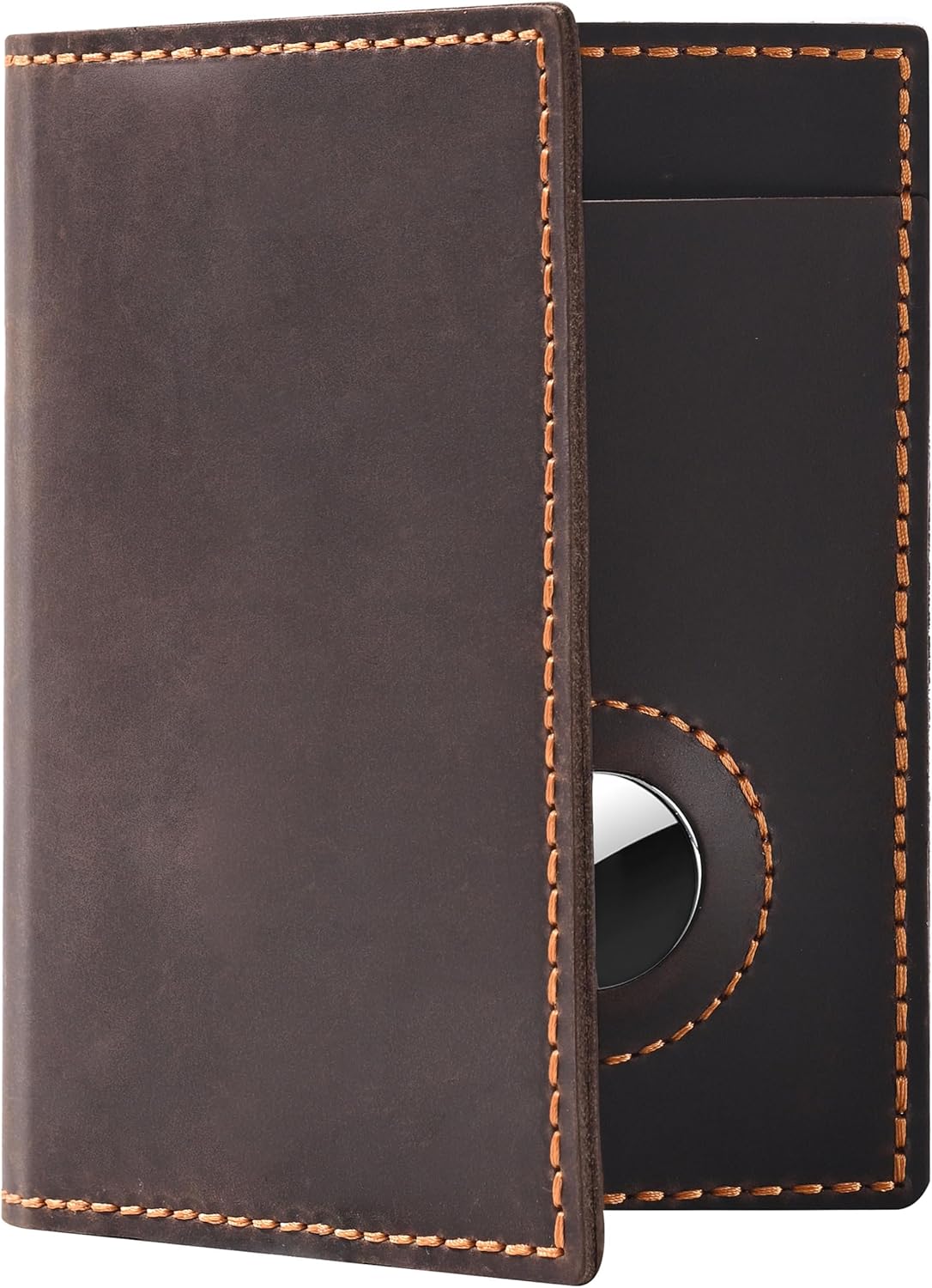 Passport Holder for Travel, Airtag Genuine Leather Passport Holder, Passport Cover Wallet Case for Women Men, Travel Essentials Gift, Coffee Brown