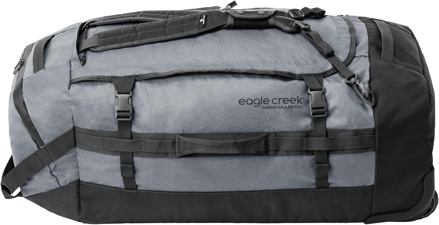 Eagle Creek Cargo Hauler Wheeled Duffel - Durable Duffel Bag for Travel - Easy Access Compartment - Deployable Backpack Straps - Lockable Zipper Opening - Charcoal - 130L