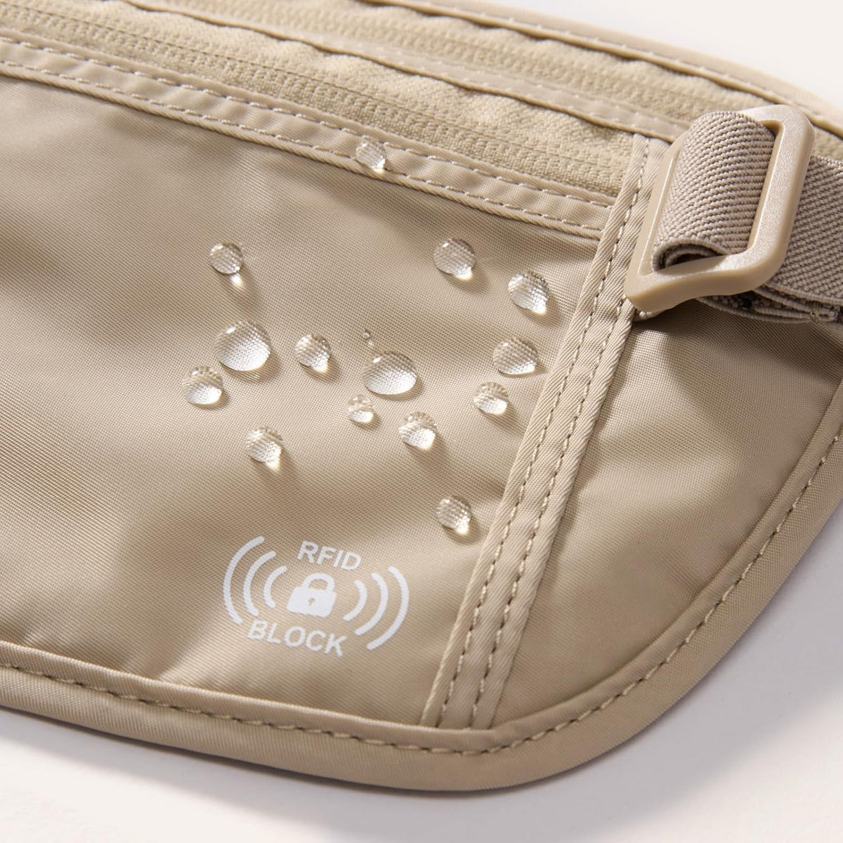 Pander RFID Blocking Travel Money Belt – Hidden Waist Pouch for Passport, Cash, Cards, Slim Belt