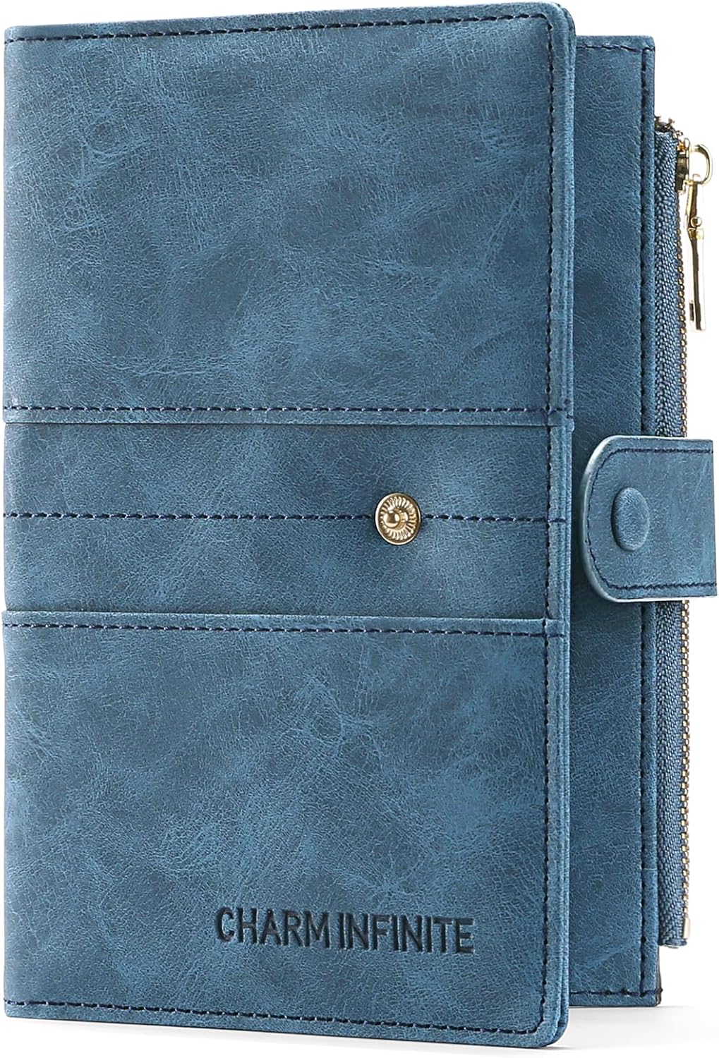 RFID Blocking Leather Passport Wallet Cover Case with Pen and Card Slots Travel Wallet for Women/Men Travel Must Haves Accessories