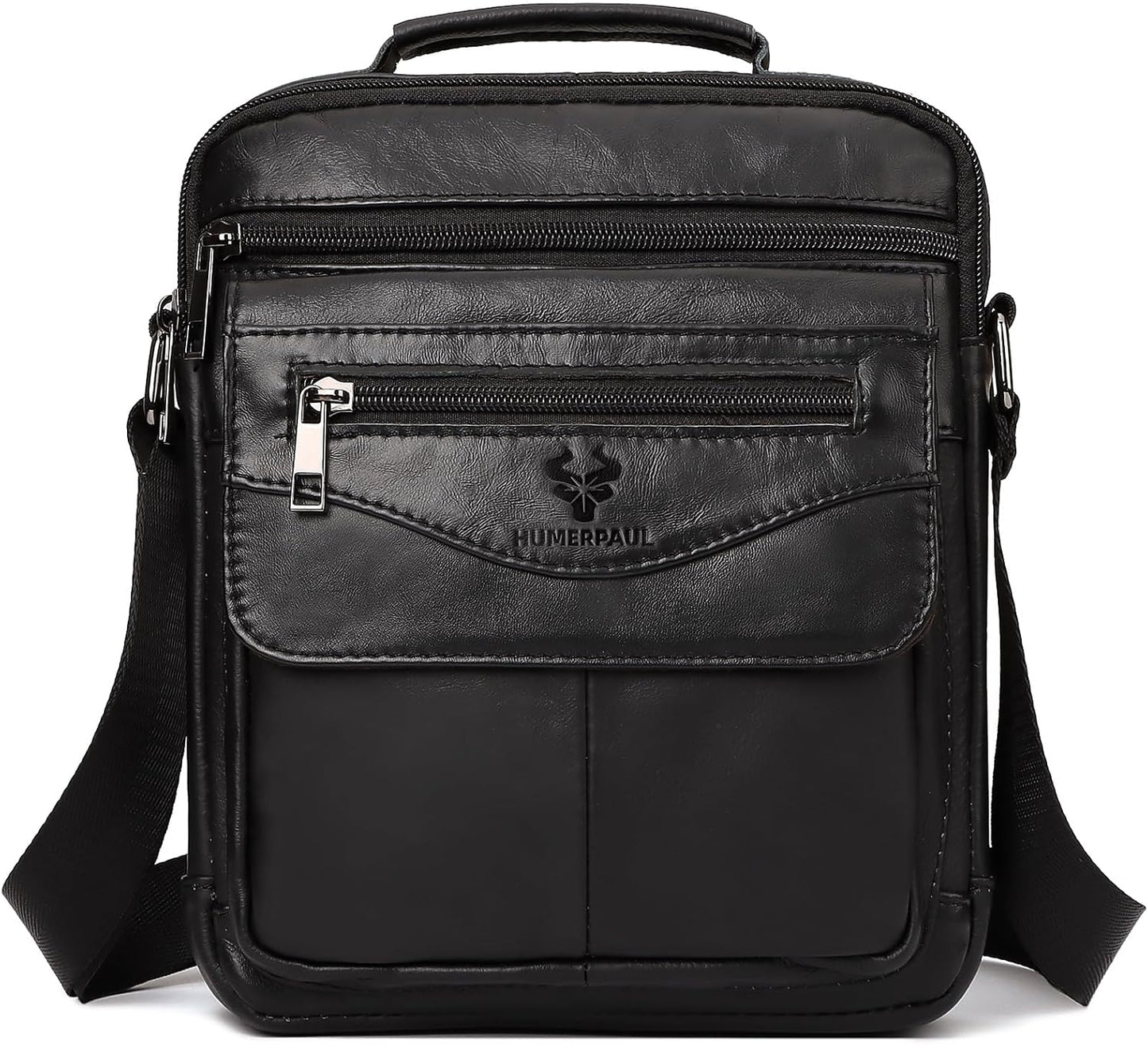 Small Messenger Bag for Men Sling Crossbody Shoulder Bag Genuine Leather Handbag Man Purse for Work Business