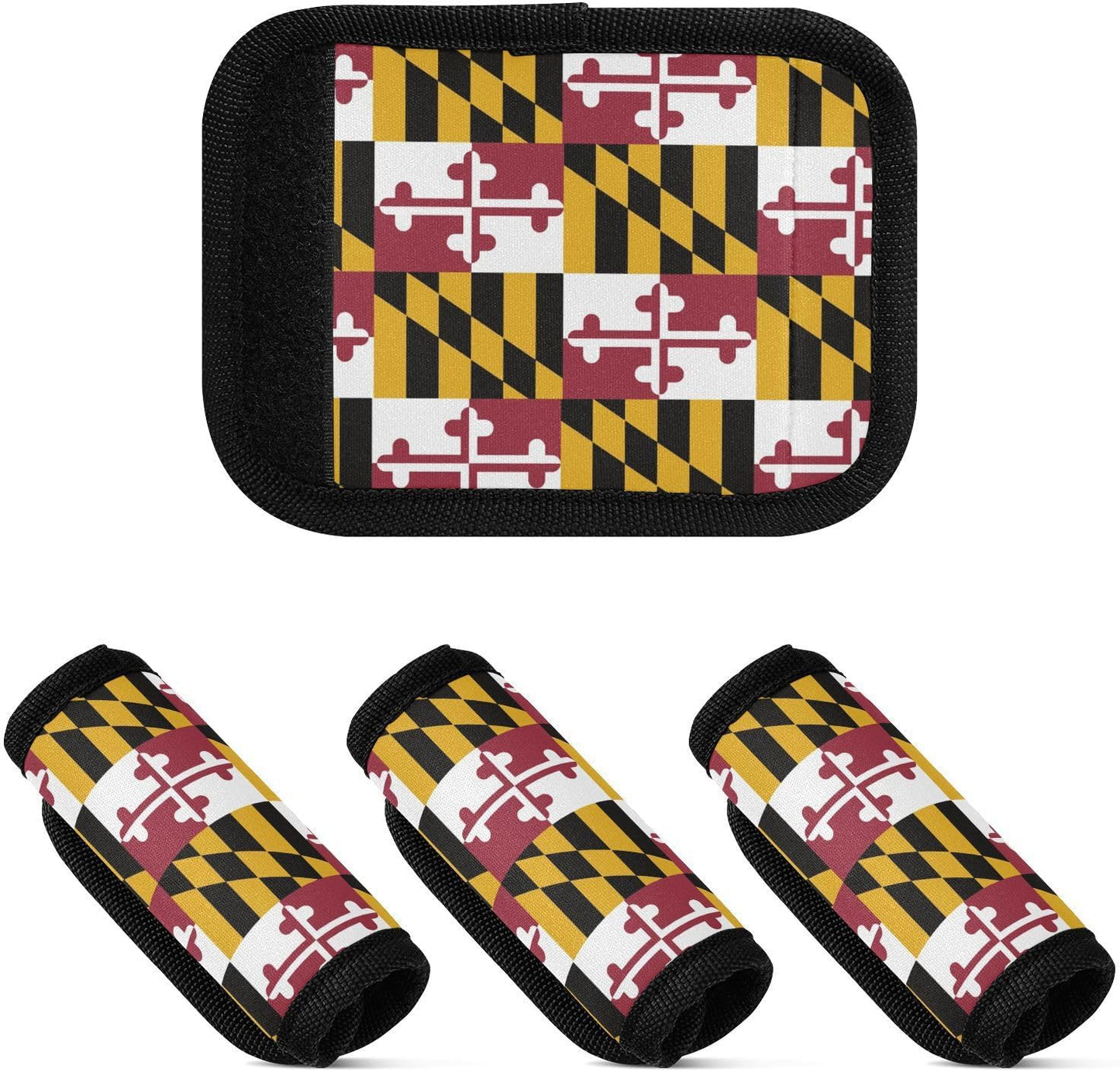 Flag of Maryland 2 Pack Luggage Handle Wrap for Suitcase Luggage Identifier Travel Tags Handle Protection Sleeve Cover