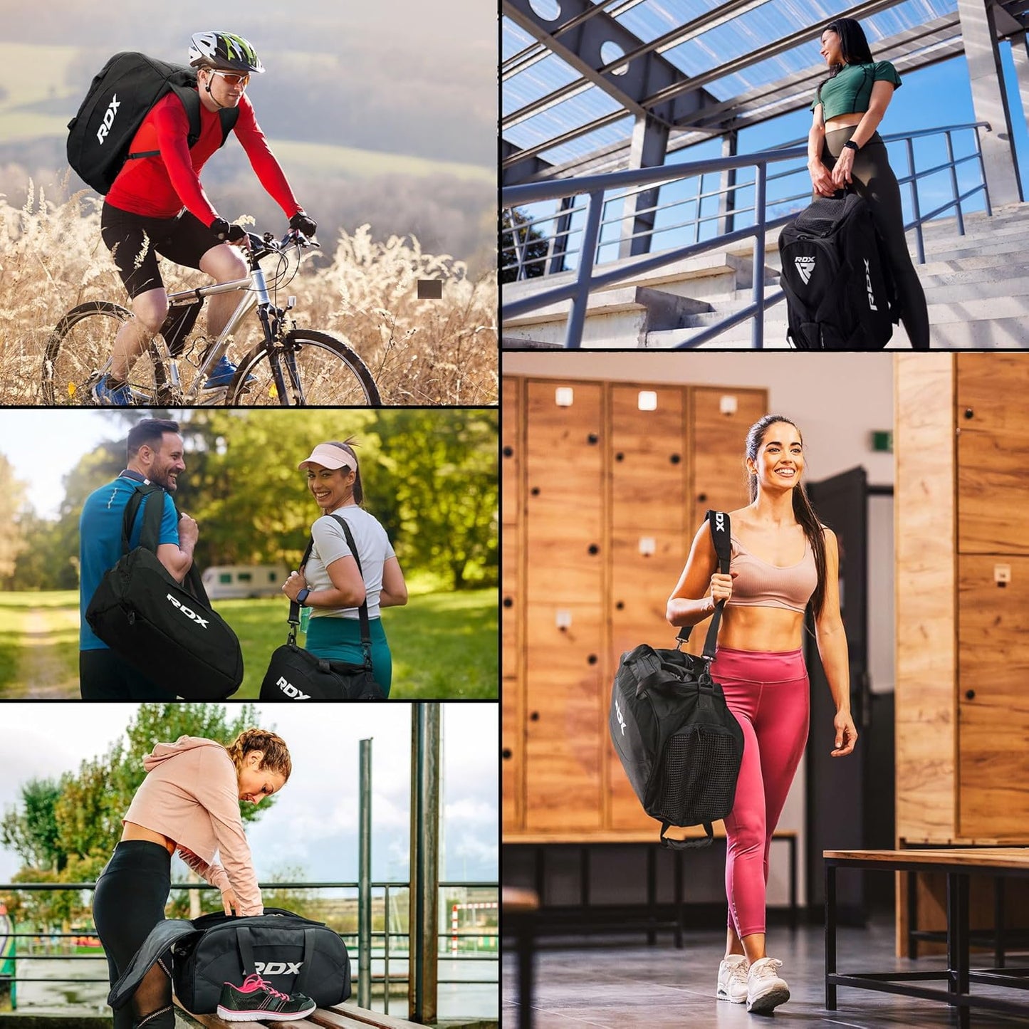 RDX 50L Gym Bag with Ventilated Shoes Compartment, All In One Backpack Duffle Holdall, Fitness Sports MMA Boxing Yoga Swim Gear Sportswear Bag, Weekend Overnight Travel Hiking Rucksack for Men Women