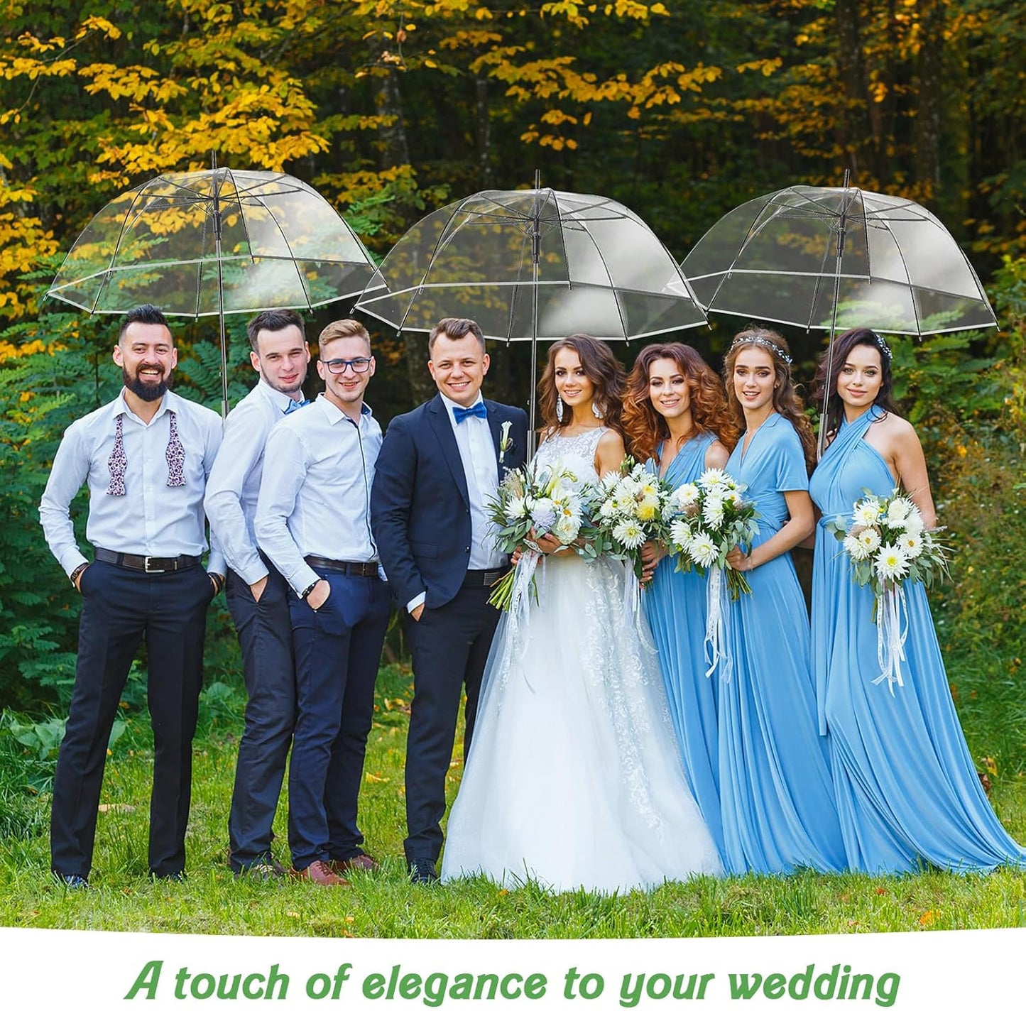 Wedding Favors for Guest Umbrella Gifts Bulk 52 Inch Large Dome Rain Windproof Stick Umbrellas with Thank You Tags and Rope Guest Souvenirs for Wedding Party Bridal Favors