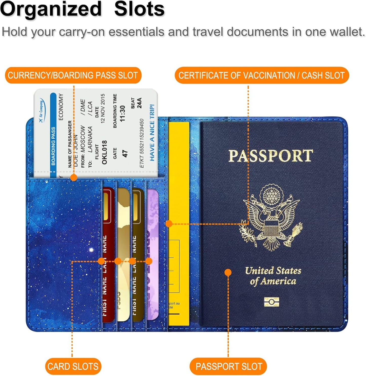 FINTIE Passport Holder, Slim Travel Wallet RFID Blocking Card Case Cover Passport Cover Protector Essentials with Credit Card Slots for Women/Men