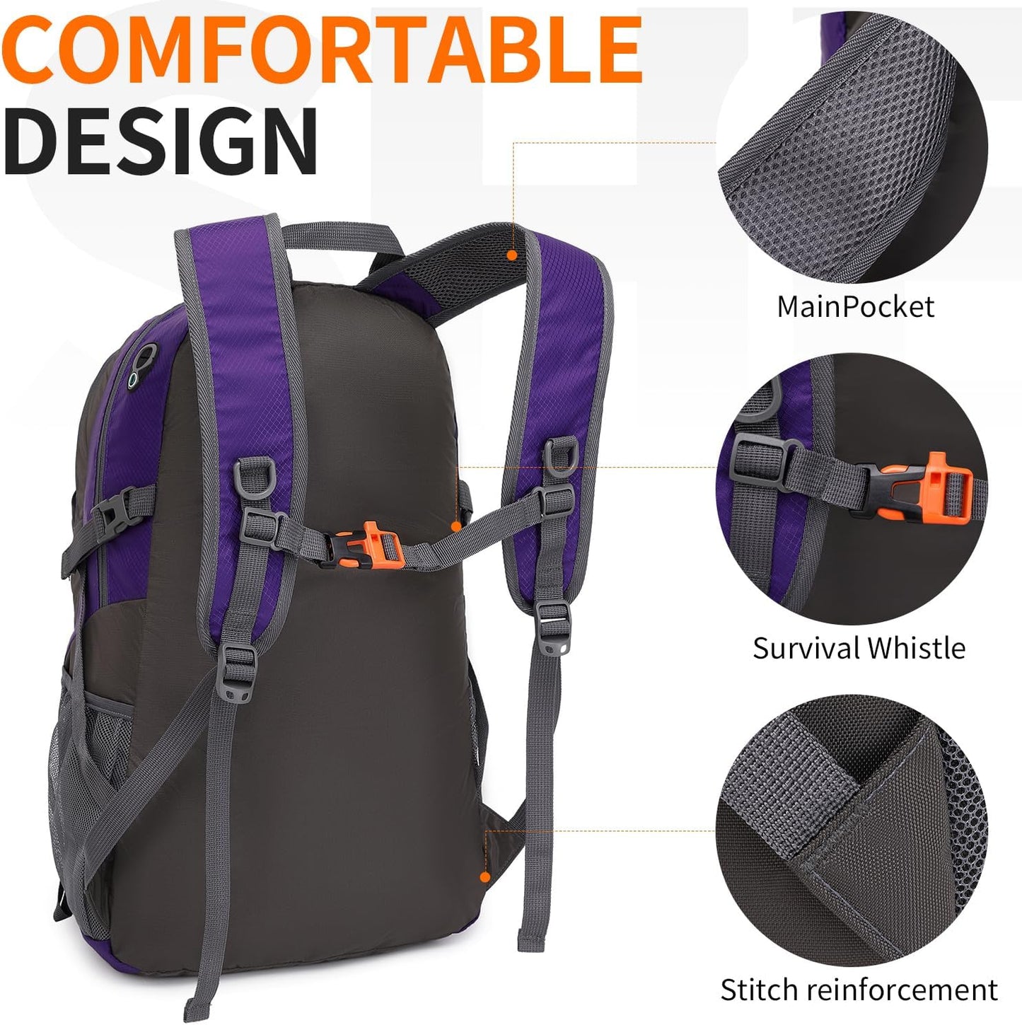 40L Hiking Backpack Lightweight Daypack Waterproof Travel Camping Backpack for Men Women Sport