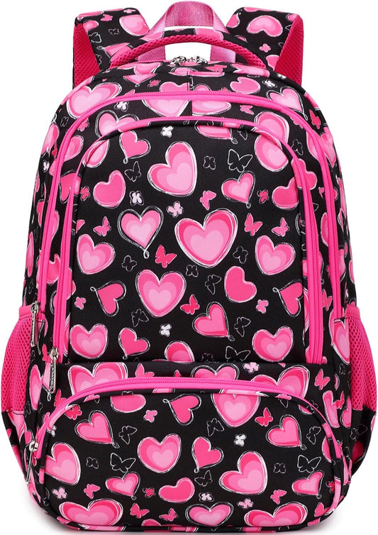 abshoo Lightweight School Backpack For Girls 6-8-10 Kindergarten Elementary Bookbag Kids School Bags (Heart)