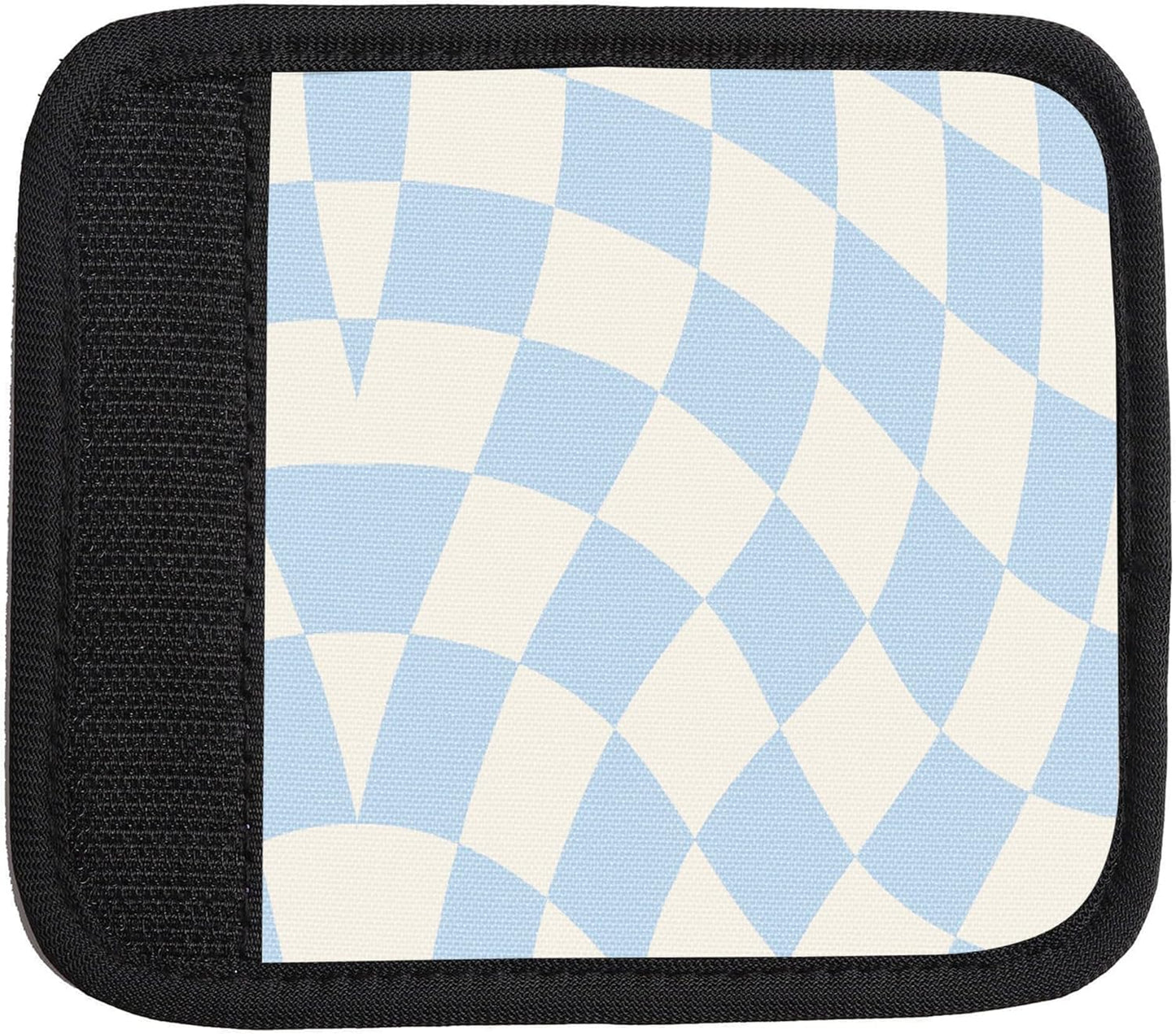 2 Pack Luggage Handle Wrap Travel Tags - Set of Luggage Tags for Suitcases, Identifiers, Marker, and Handle Covers - Cruise Accessories and Travel Gifts（Blue Chessboard