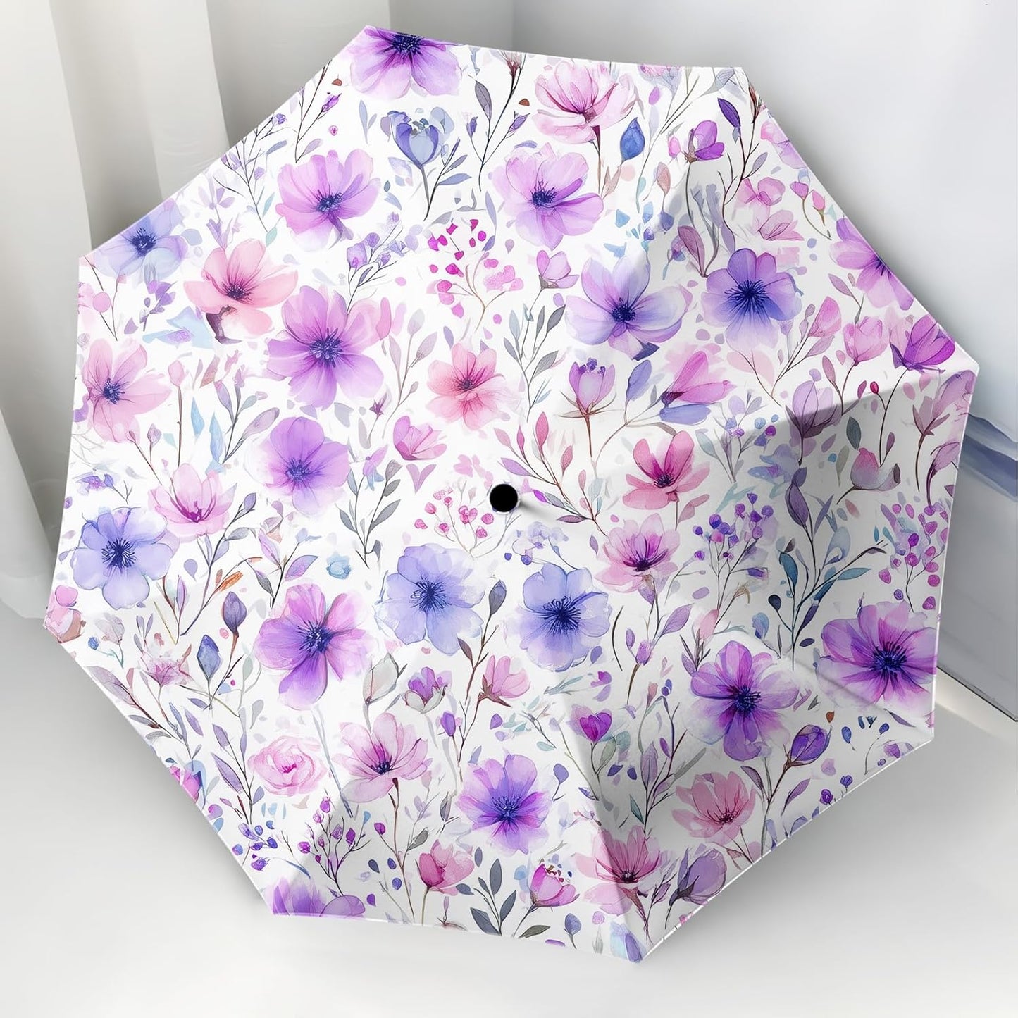 Small Travel Folding Umbrella for Girl, Portable, UV, SunShade, Compact, Automatic, Rain & Wind