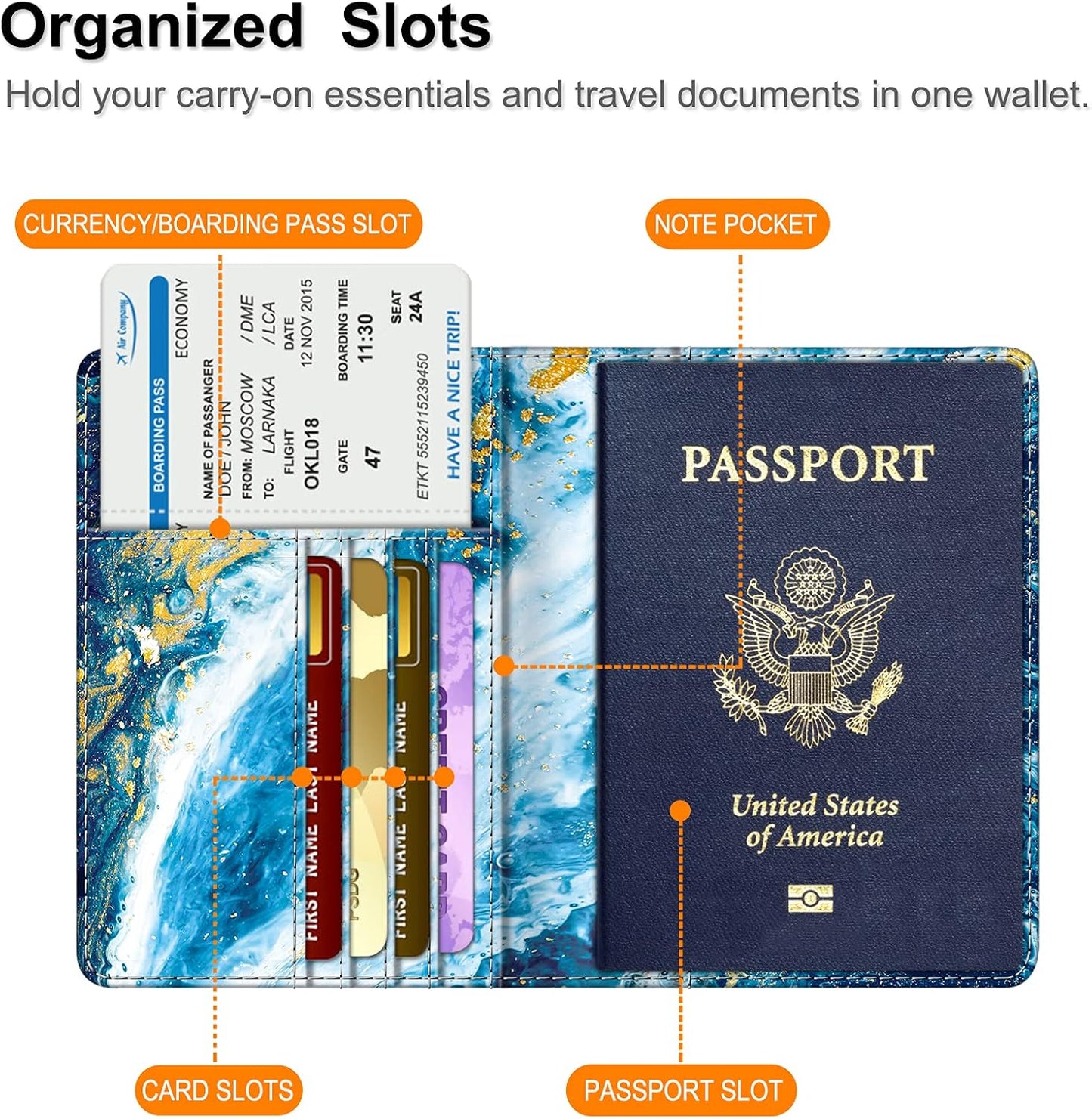 FINTIE Passport Holder, Slim Travel Wallet RFID Blocking Card Case Cover Passport Cover Protector Essentials with Credit Card Slots for Women/Men