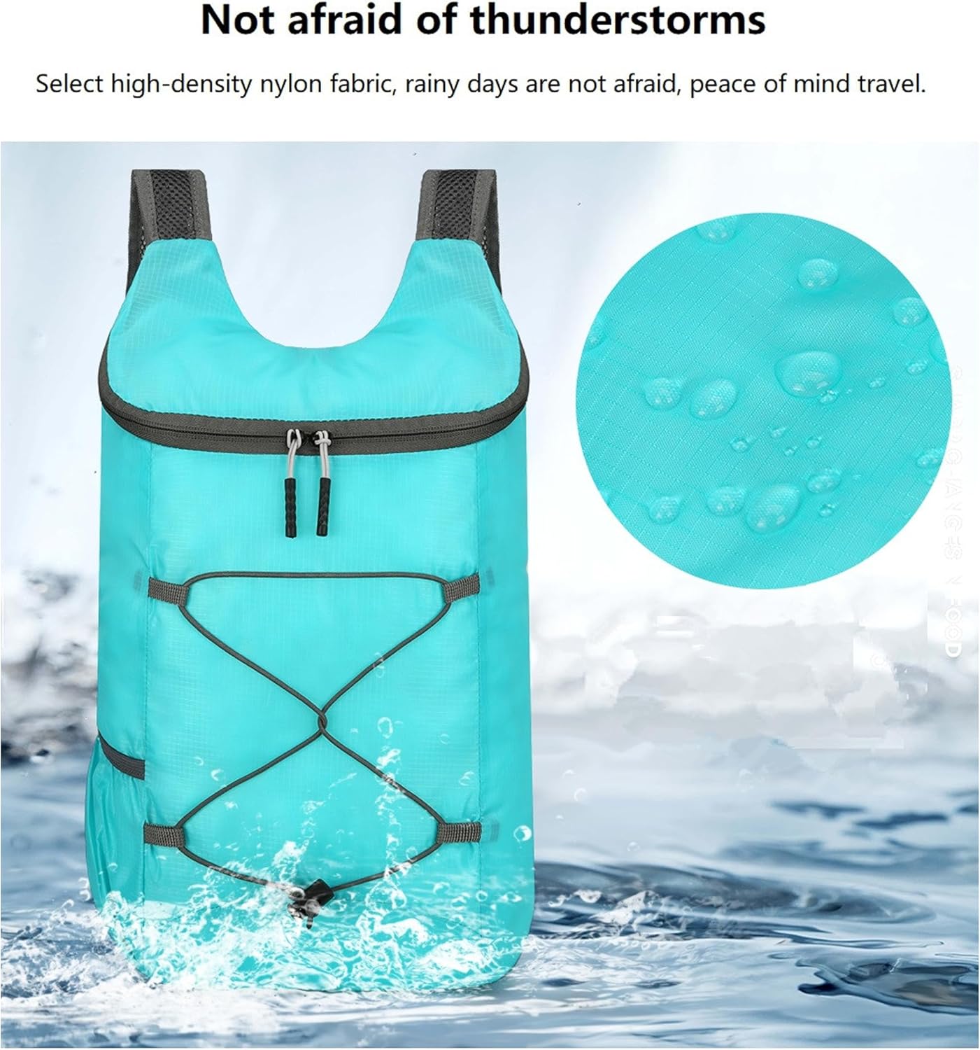 16L Lightweight Foldable Hiking-Backpack Small Packable-Daypack For Travel,Ultralight Water-Resistant Gym Bag Men Women Easy Carry-on (Lake Blue)