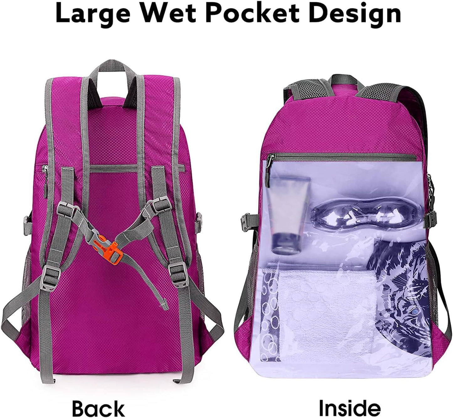 G4Free 40L Lightweight Packable Hiking Backpack, Waterproof Travel Daypack