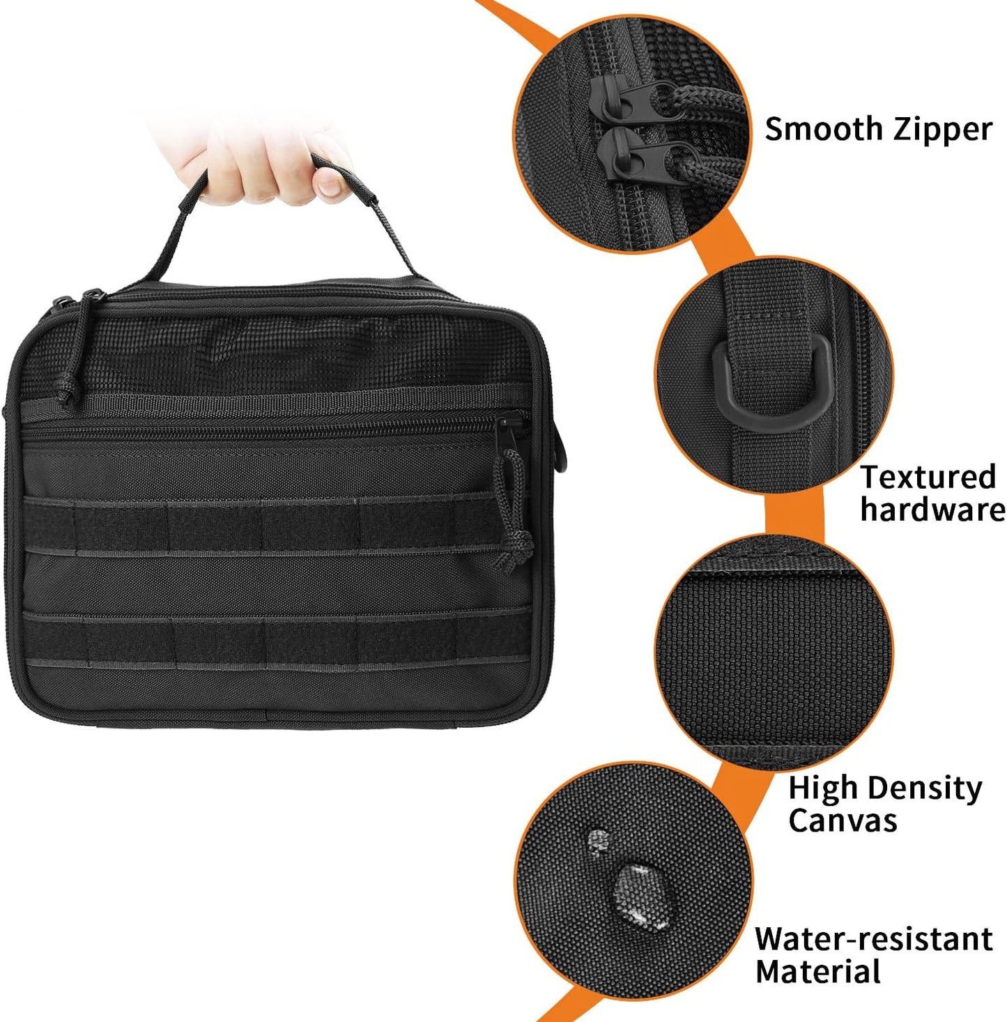 SMONT Tactical Toiletry Bag for Men, 9.5" Hanging Dopp Kit Shaving Hygiene Bag for Traveling Bathroom