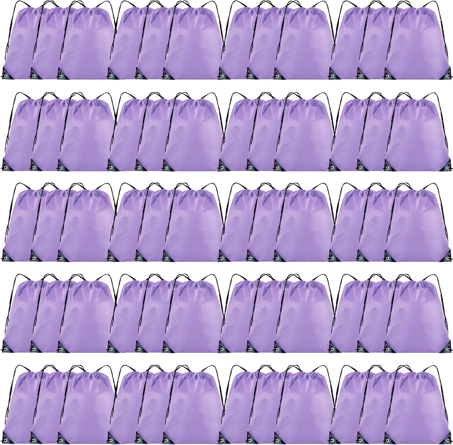 60 Pieces Drawstring Backpack Bulk Cinch Sackpack Ployster Drawstring Bags for Gym Party Trip(Lavender)