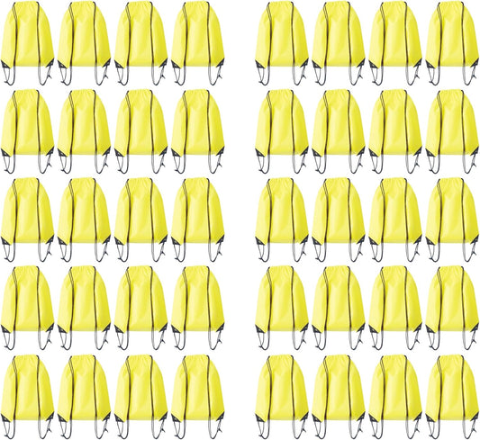 Drawstring Backpack Bulk 40Pcs Draw String Backpack Bags DIY Gym Sports Traveling Yoga Cinch Bag Sackpack Drawstring (yellow)