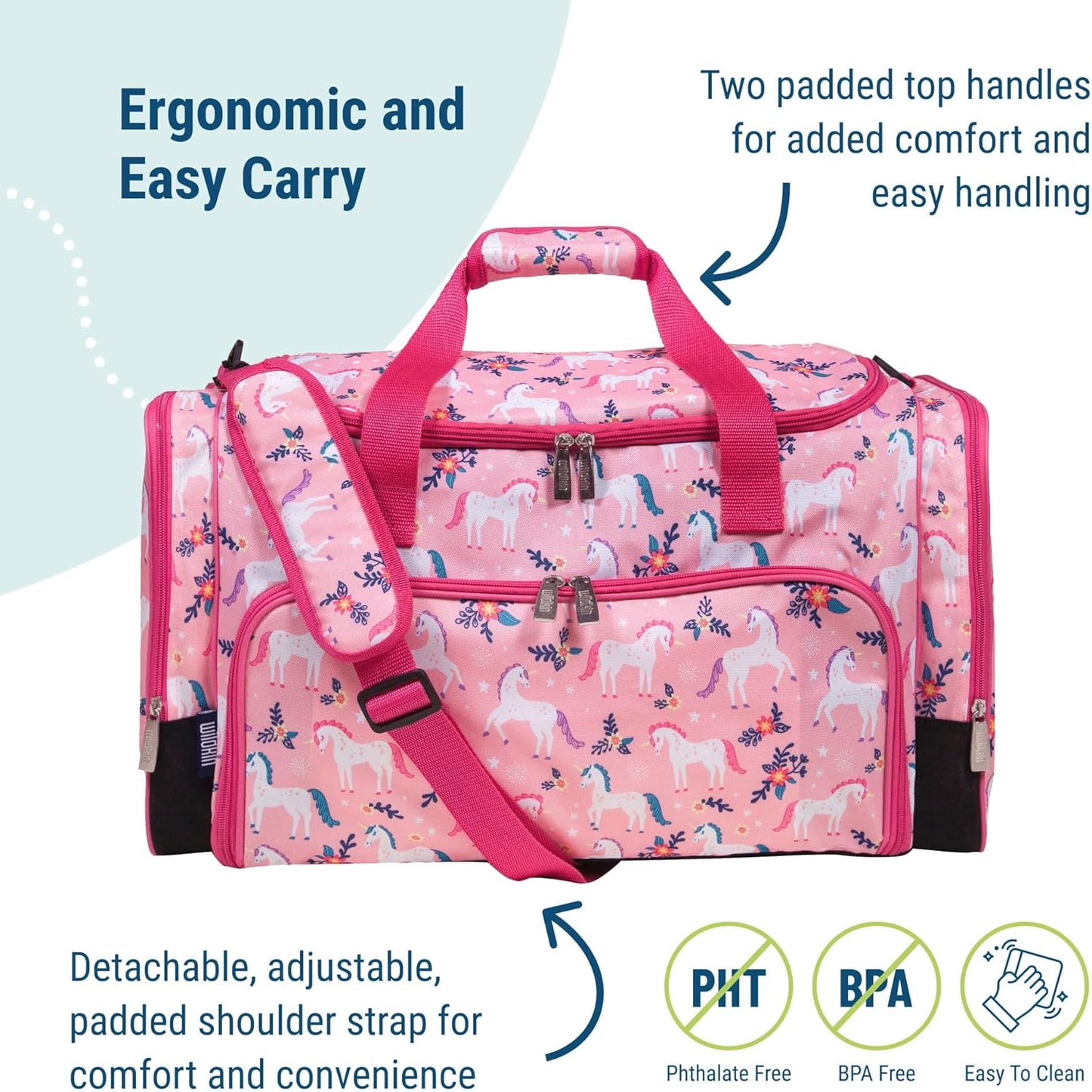 Wildkin Kids Weekender Duffel Bag – Carry-On Size for School, Travel, & Sleepovers