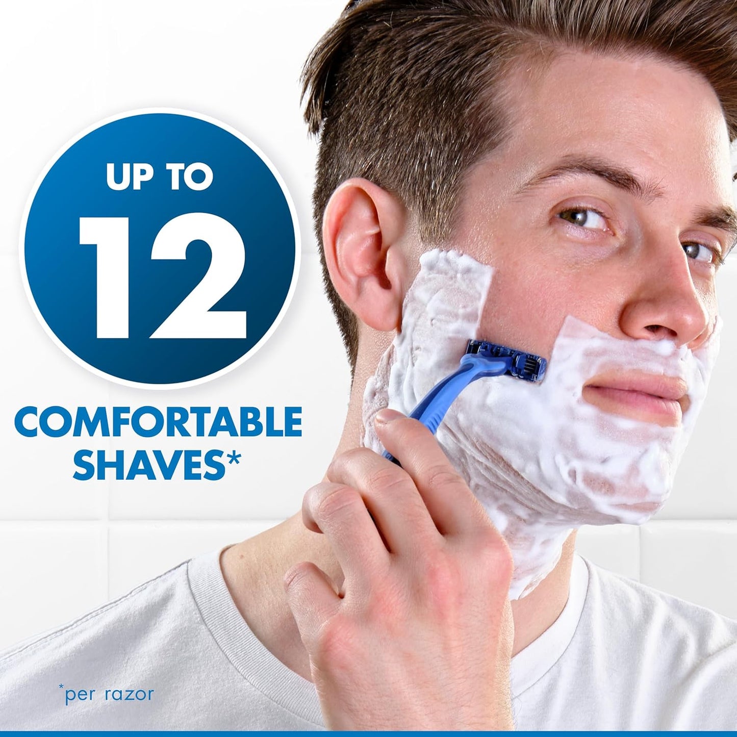 Gillette Sensor3 Comfort Disposable Razors for Men, 8 Count, Lubrastrip Glides Easily Over Your Skin (Pack of 2)