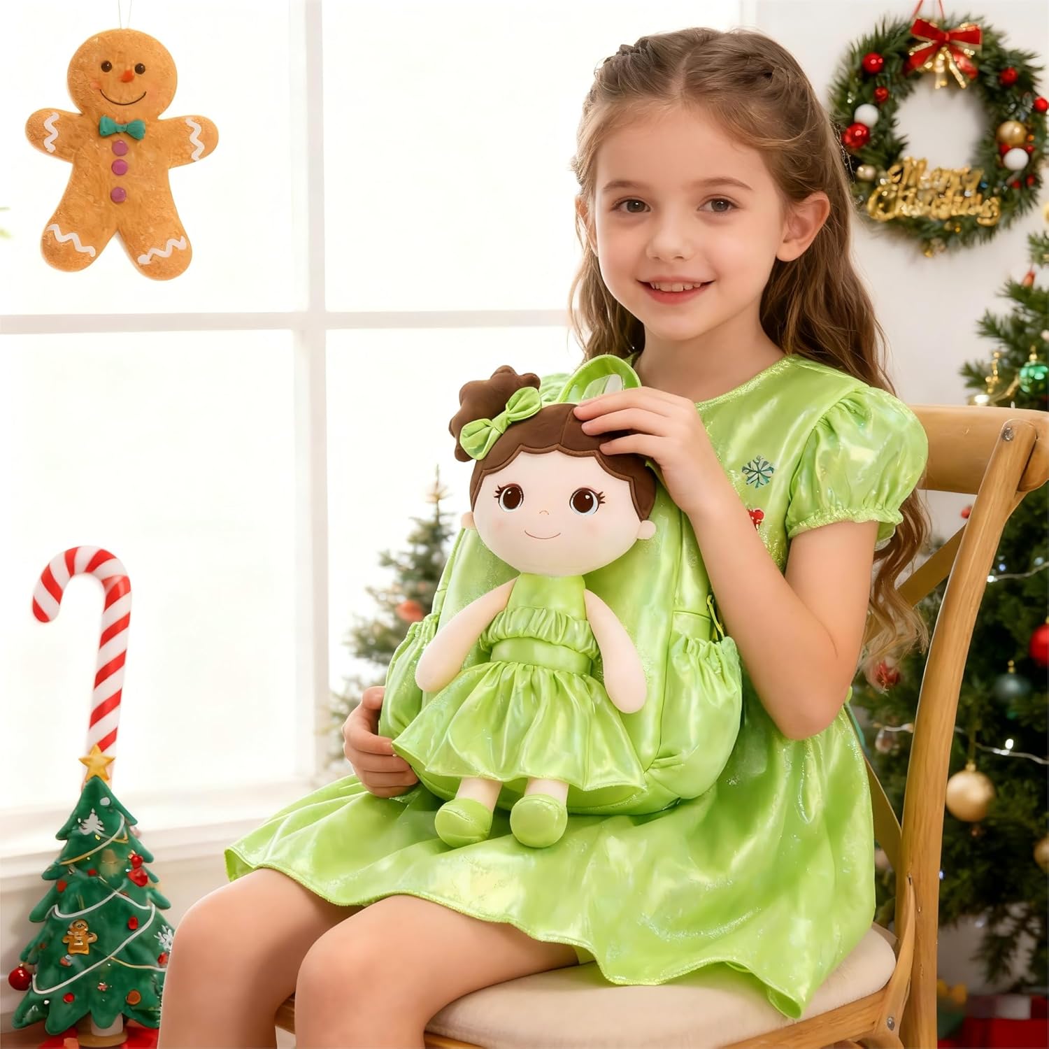 Lazada Toddler Backpack - Baby Girl Gifts Curly Fingerprints Plush Doll Dress Backpack - Fashion