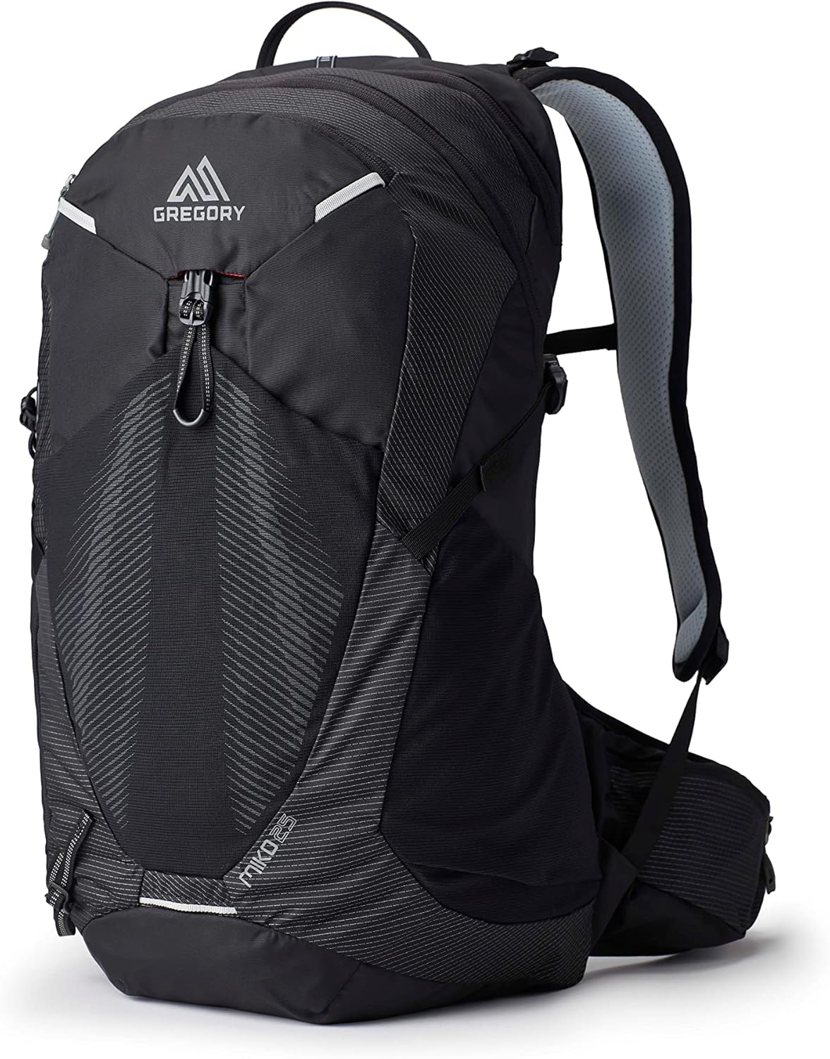 Gregory Miko 25L Unisex Day Hiking Backpack, Ventilated Backpanel, Built-In Hydration Attachment for Water Bladder (Reservoir Not Included), One Size Fits All, Optic Black
