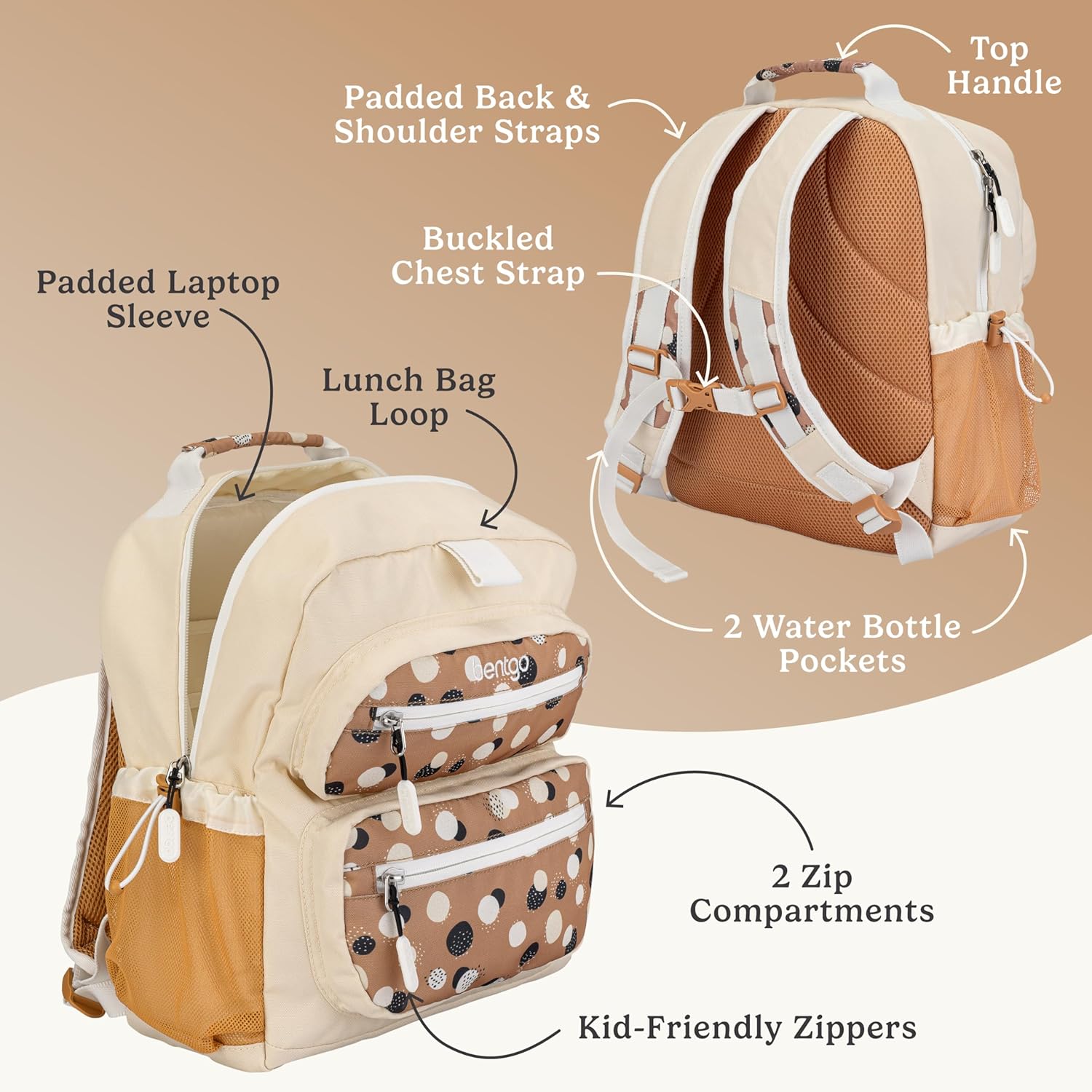 Bentgo Kids Backpack (Whimsy & Wonder Collection) - Lightweight 14’’ for School, Travel & Daycare
