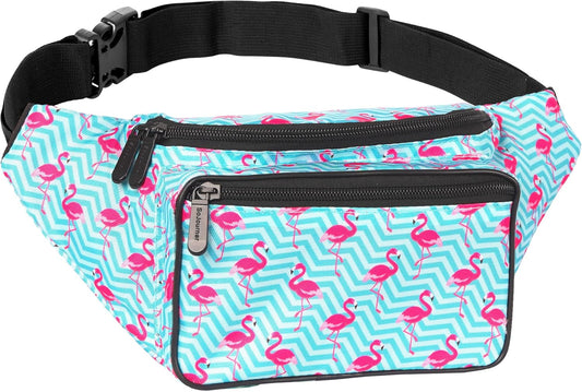 Fanny Pack Belt bag - Crossbody Waist Bag for Men or Women - Hands-Free, Waterproof Large Bumbag for Hiking, Running, and Travel (Flamingo)