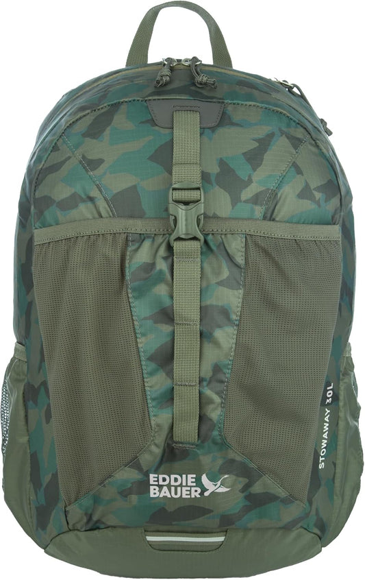 Eddie Bauer Stowaway Packable Backpack-Made from Ripstop Polyester, Sprig, 30L
