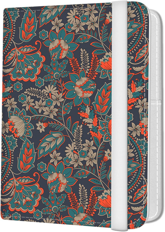Passport Holder for Travel Essentials, Leather RFID Blocking Passport Wallet Cover Case, Cute Passport Book Holders for Women and Men Retro Paisley