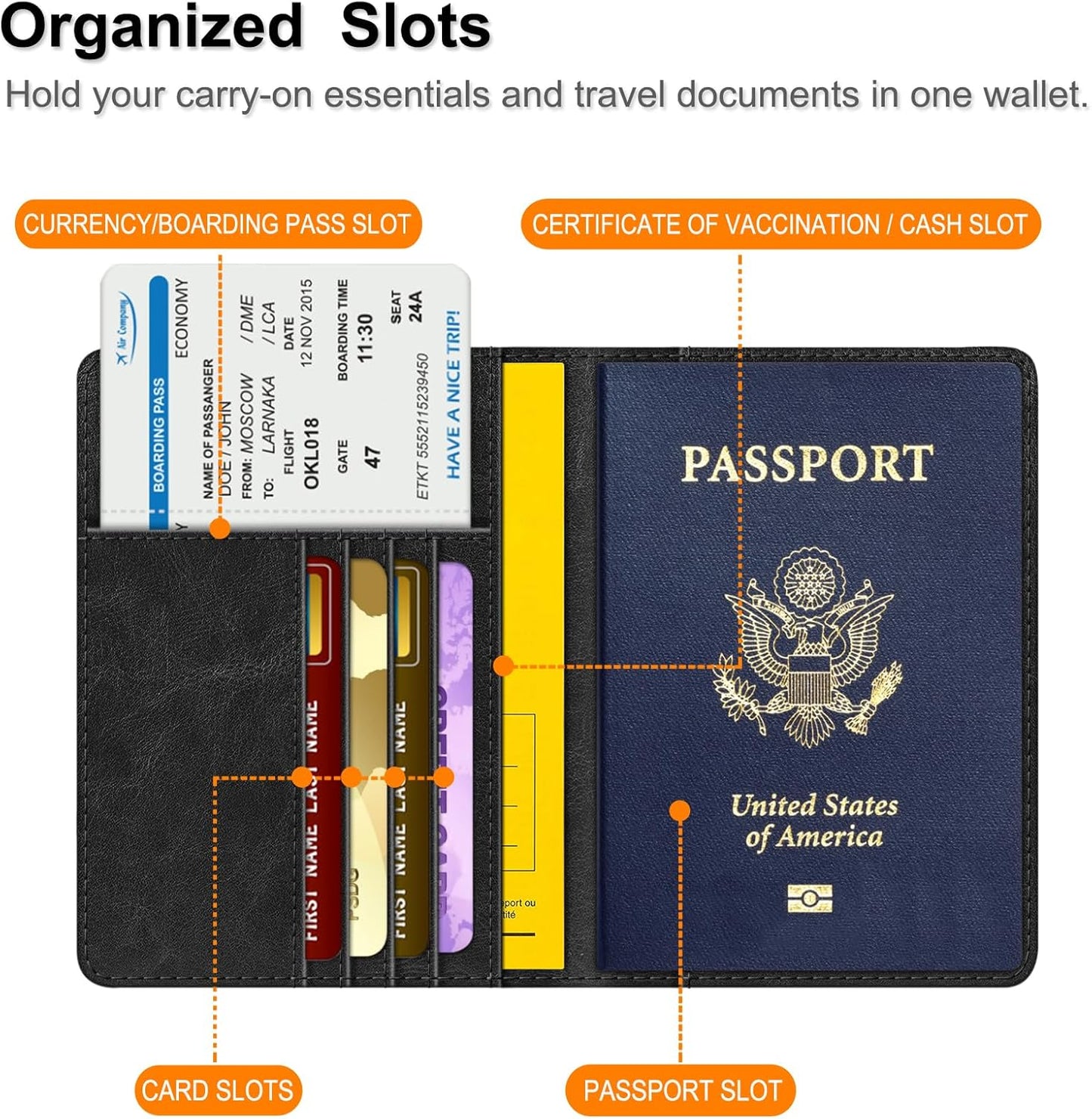 FINTIE Passport Holder, Slim Travel Wallet RFID Blocking Card Case Cover Passport Cover Protector Essentials with Credit Card Slots for Women/Men