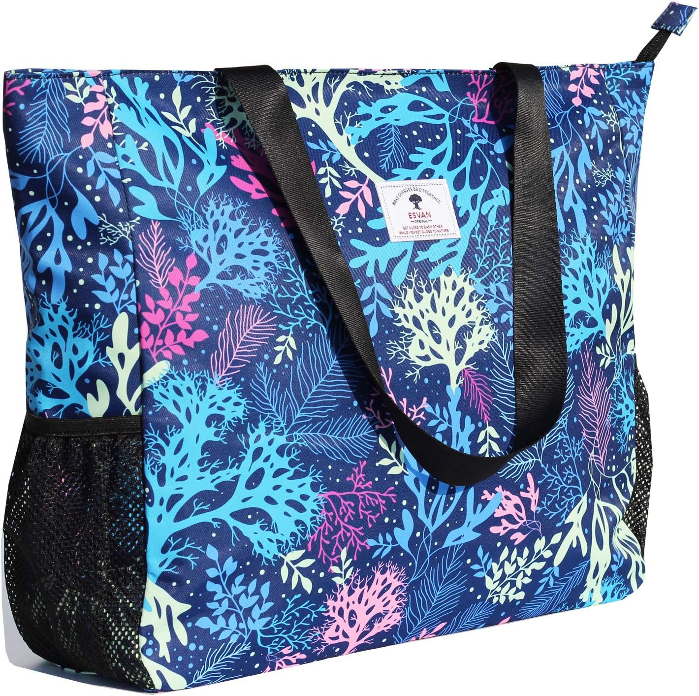 LARGE BEACH BAG Water Resistant Lightweight 20 inch Women Oversize Tote Bag for Gym Beach Travel Pool Yoga Nurse
