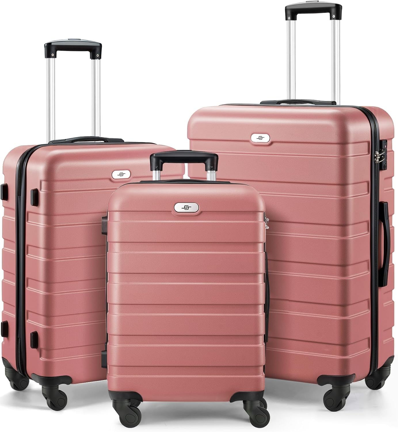 Suitour 3 piece Luggage Sets with Spinner Wheels,Hard Shell luggage sets for Women,20 24 28 inch Travel Luggage