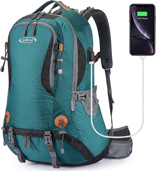 G4Free 50L Hiking Backpack Waterproof Daypack Outdoor Camping Climbing Backpack with Rain Cover for Men Women