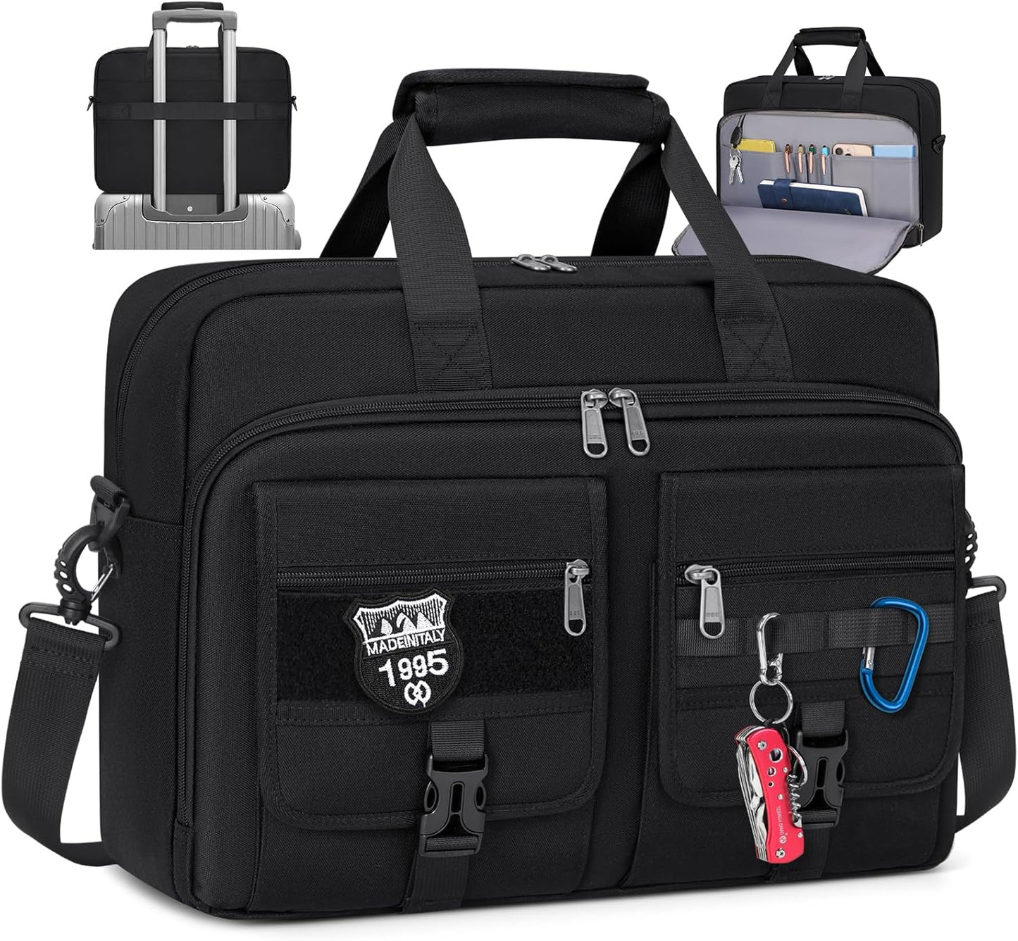 RAINSMORE Tactical Laptop Bag 15.6/17.3 Inch Laptop Briefcase Men Business Computer Bag Military Messenger Bag Work Office